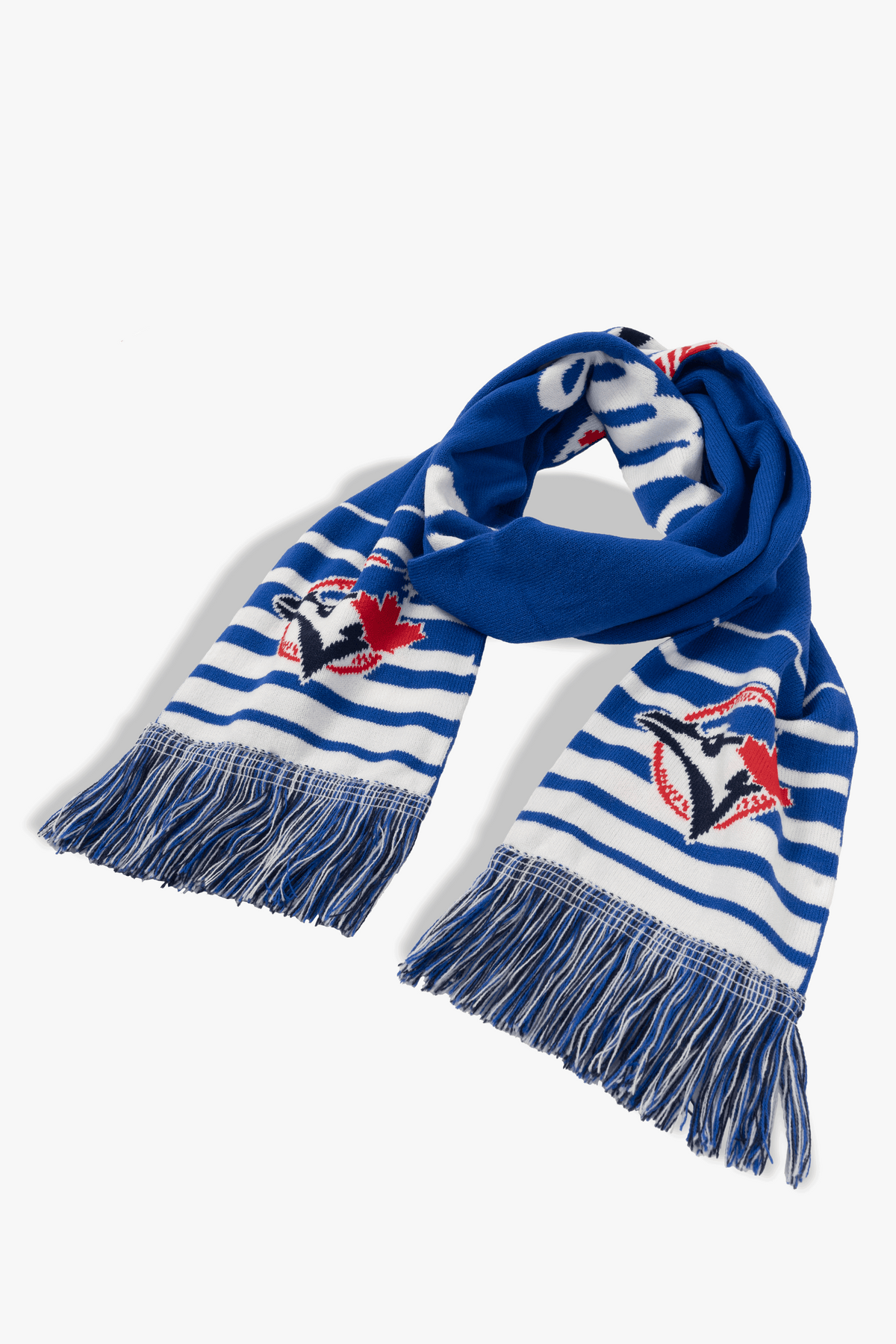 Toronto Blue Jays 2-Sided Fan Scarf, Double-Knit MLB Stadium Scarf with Fringe, One Size