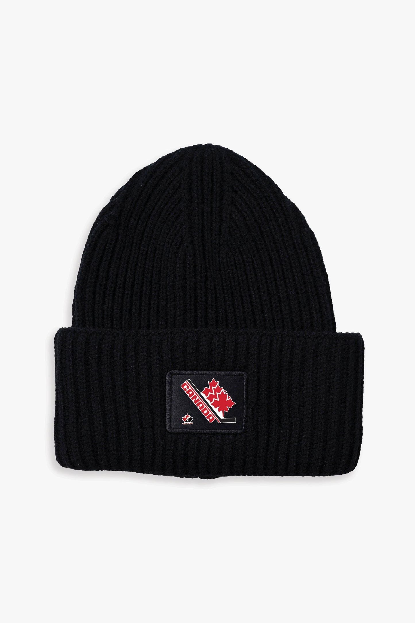 Hockey Canada Adult Oversized Triple Cuff Patch Beanie Toque with Printed 1982-1984 Retro Logo