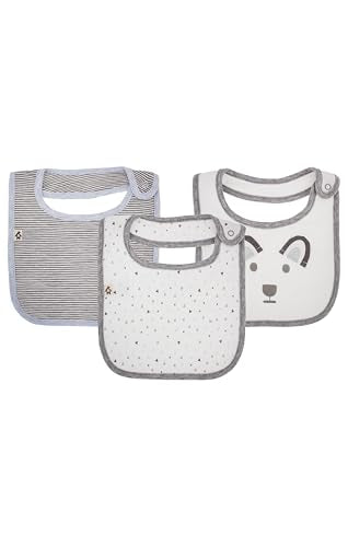 Snugabye Dream Baby Infant Cotton Bib Bundle, 3-Pack, Animal Patterns