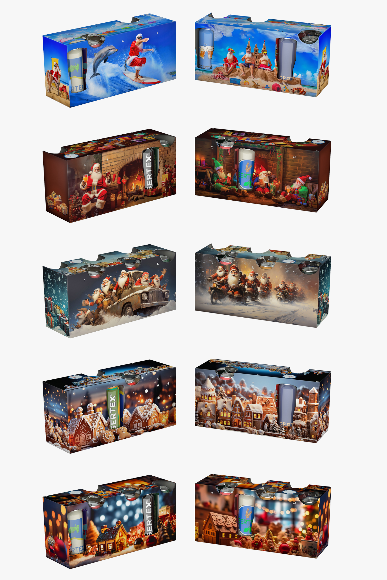 Gertex Holiday Build Your Own 12-Pack Beverage Box Advent Calendar 5pc Bundle