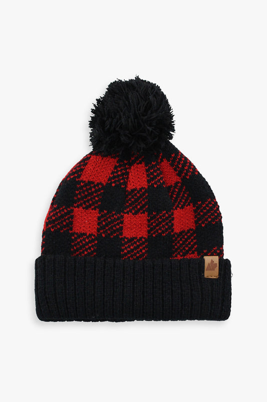 Great Northern Kids Fleece Lined Pom Toque Red