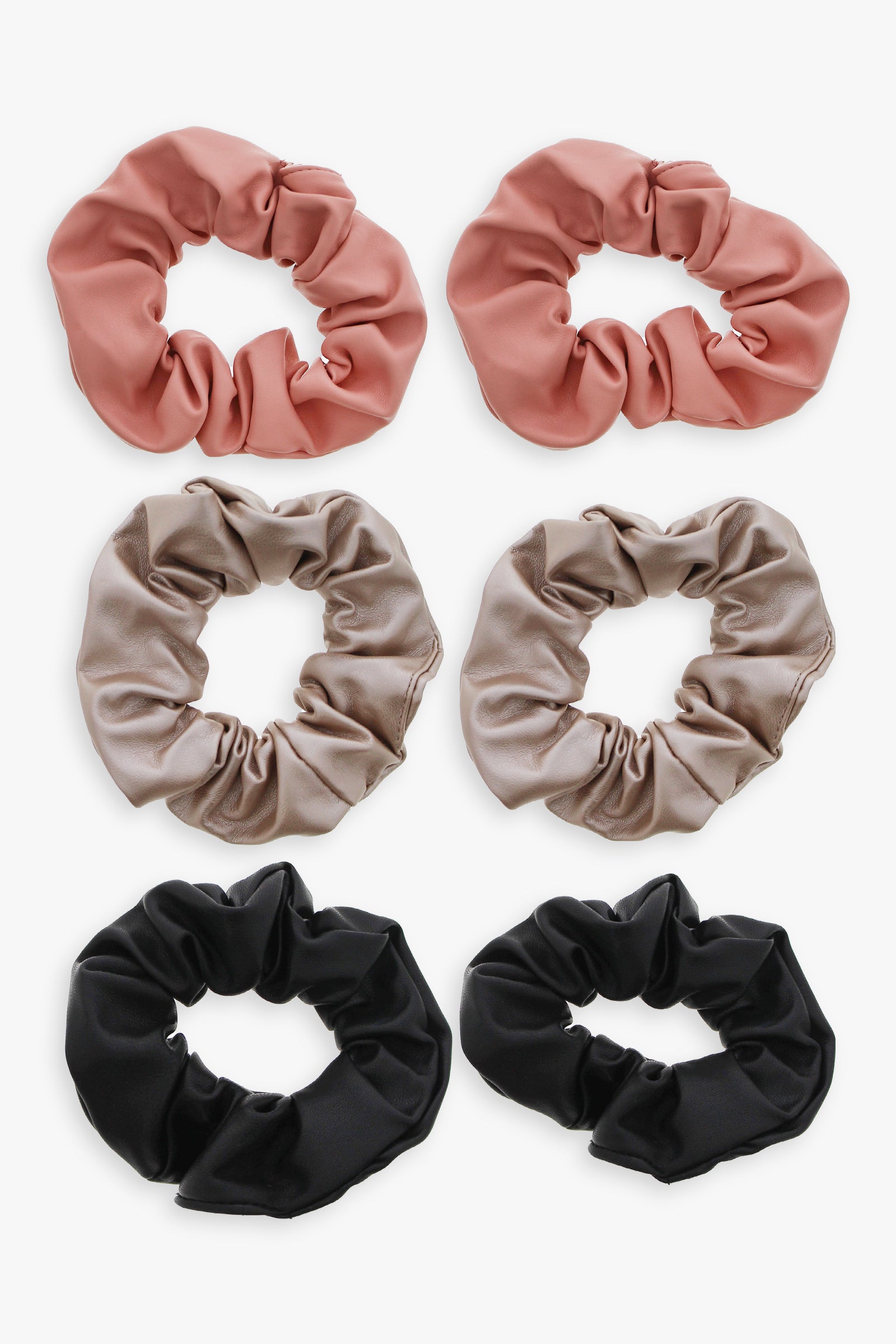 12 Pack Bundle Faux Leather & Velvet Hair Tie Scrunchies