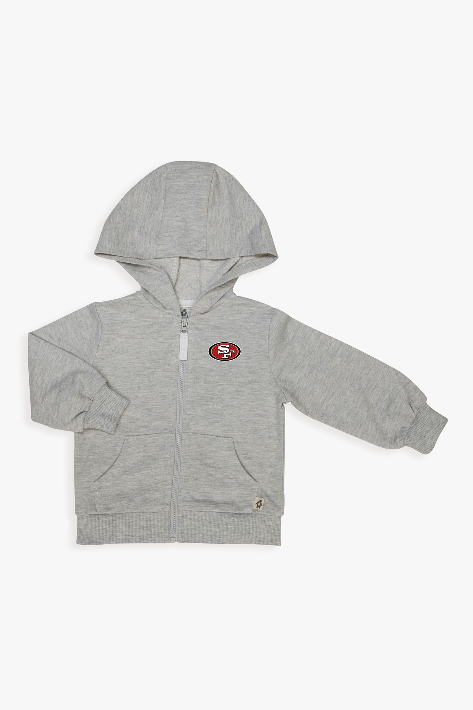 NFL Football Team Logo Grey Unisex Toddler Hoodie Zip-Up French Terry Baby