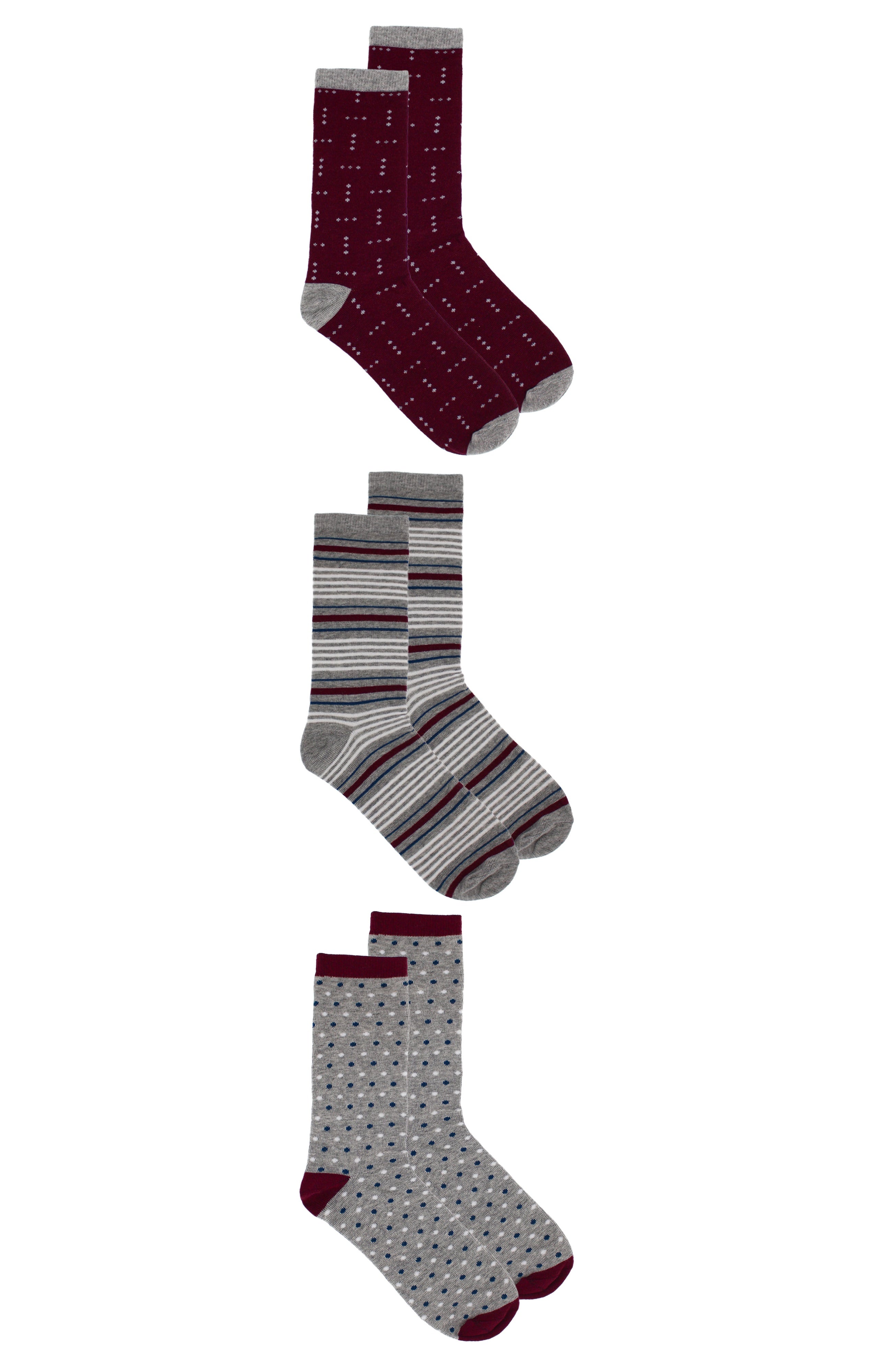 Men's 3-Pack Burgundy Dress Socks Men's 3-Pack Burgundy Dress Socks