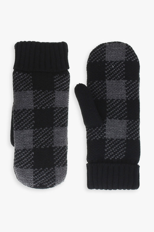 Great Northern Plaid Ladies Faux Shearling Lined Mittens
