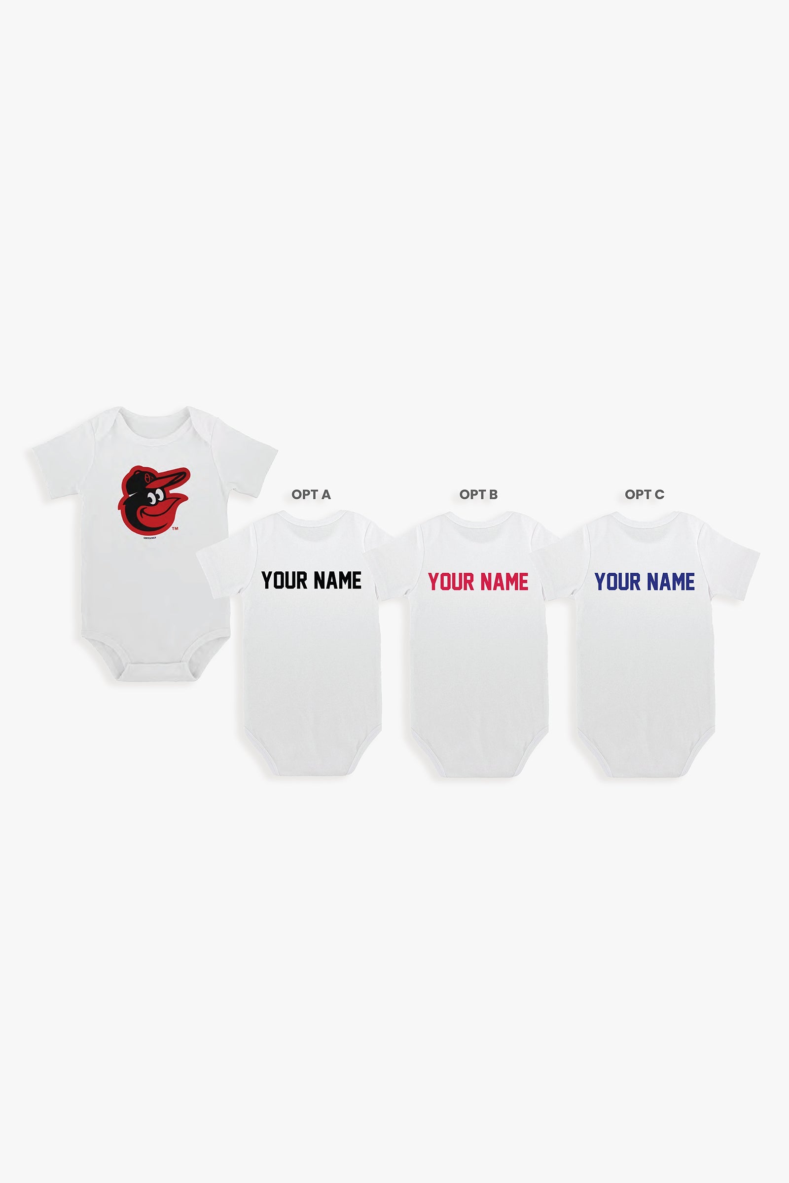 Gertex Customizable MLB Baby Bodysuit in White (6-9 Months)