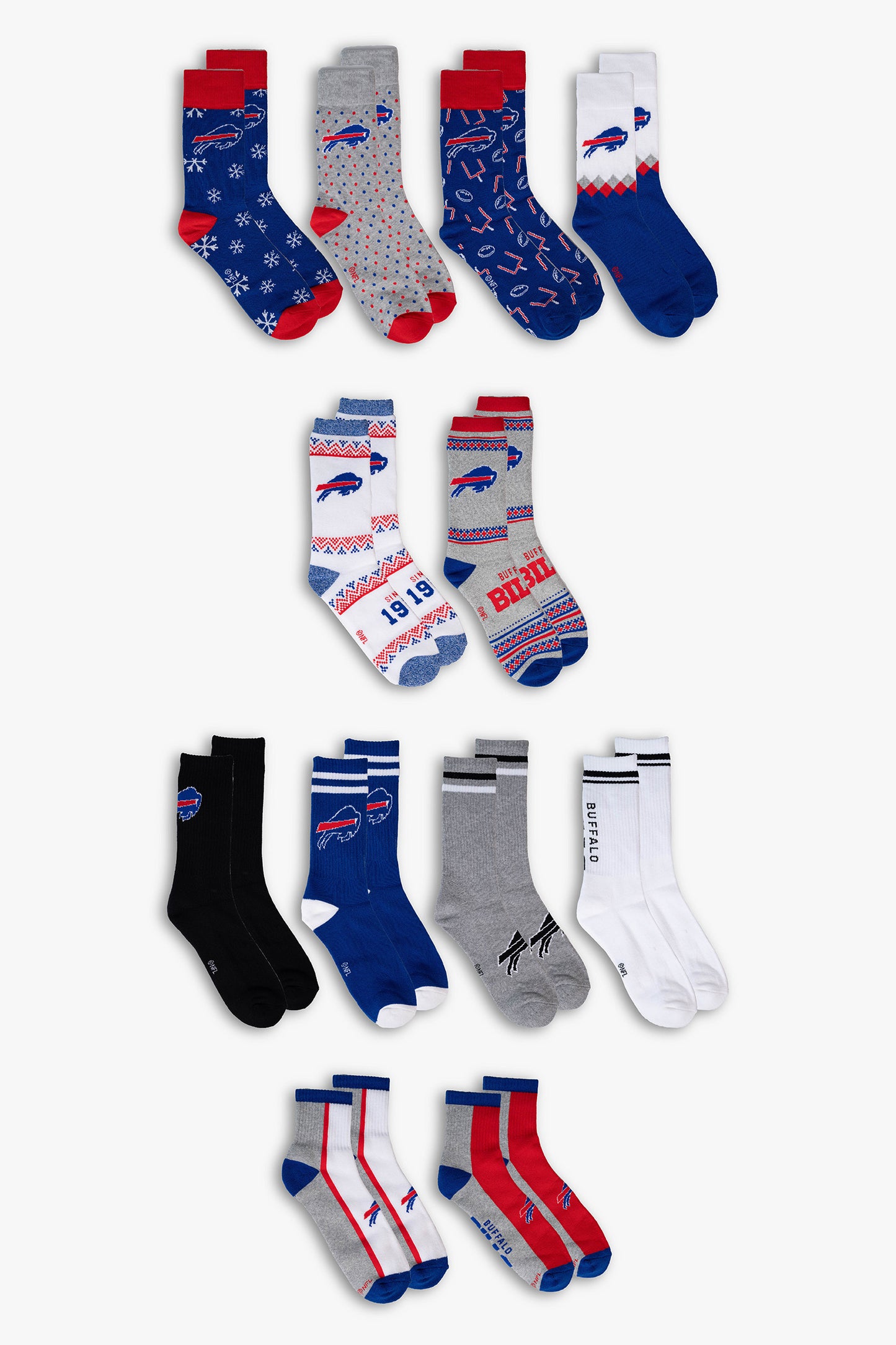 NFL Buffalo Bills 12 Days of Socks Holiday Advent Calendar