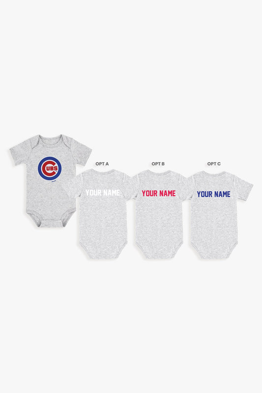 Gertex Customizable MLB Baby Onesie Bodysuit in Grey (12-18 Months)