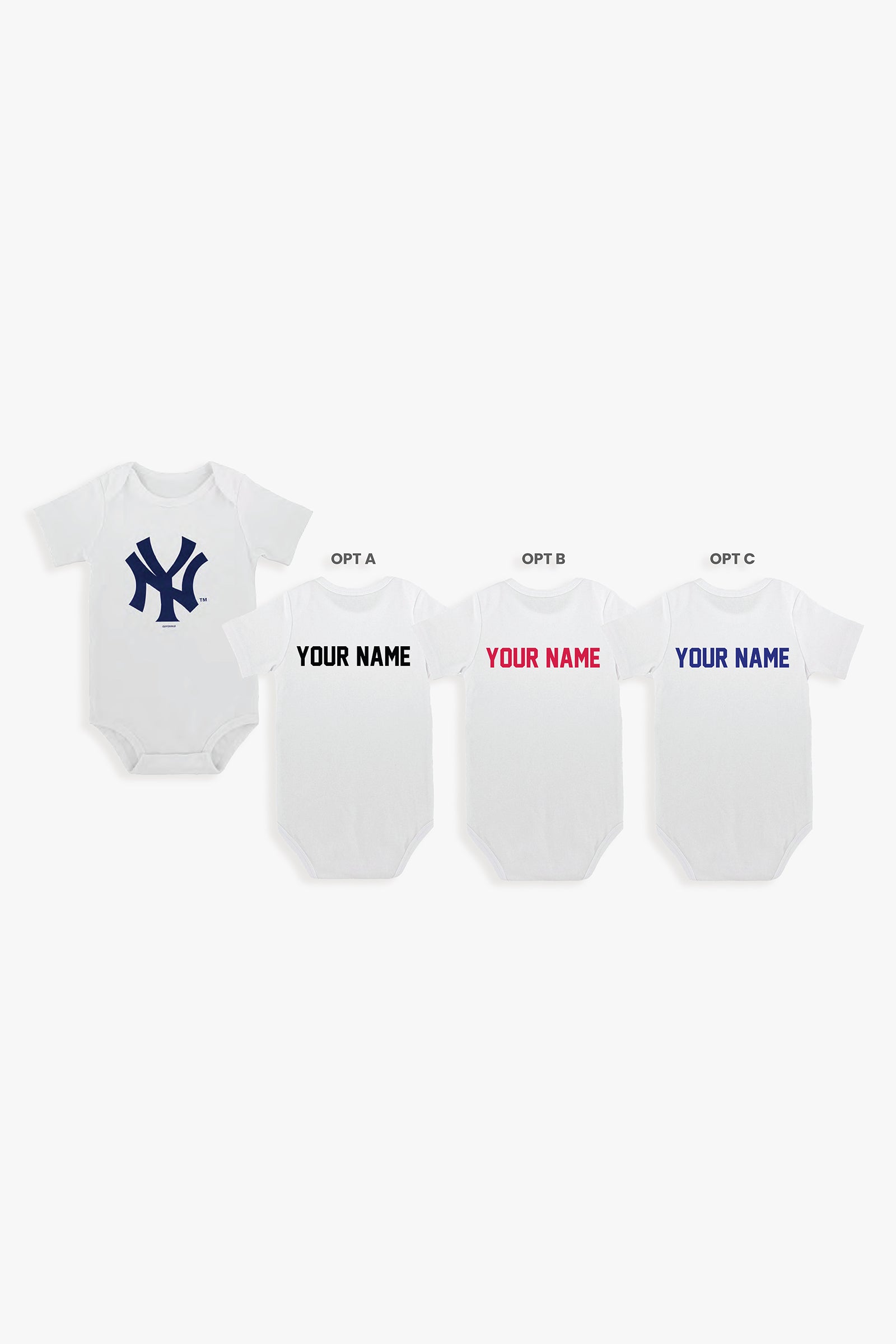 Gertex Customizable MLB Baby Bodysuit in White (6-9 Months)