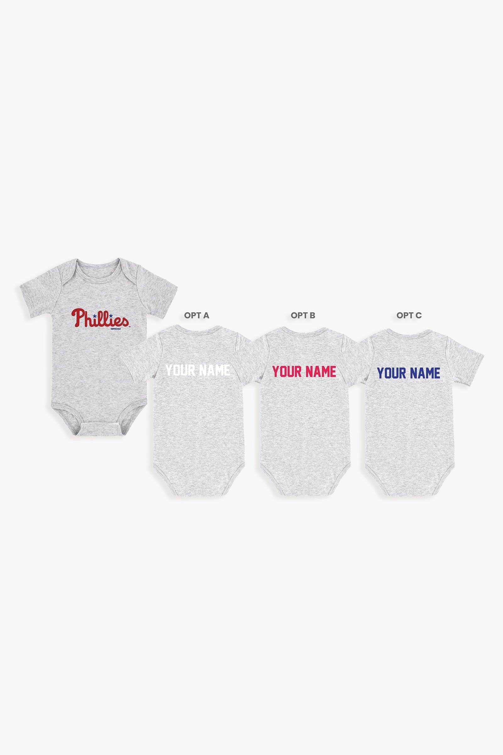 Gertex Customizable MLB Baby Onesie Bodysuit in Grey (18-24 Months)