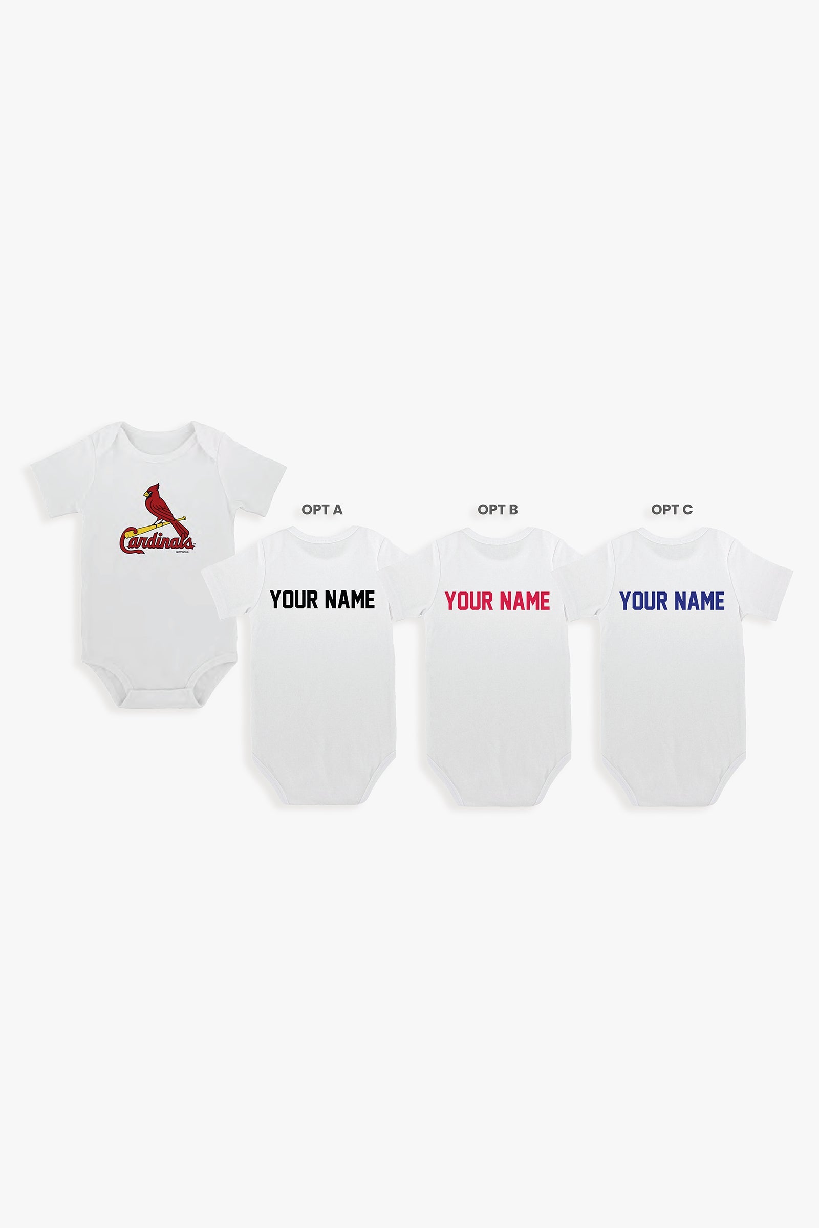 Gertex Customizable MLB Baby Bodysuit in White (12-18 Months)