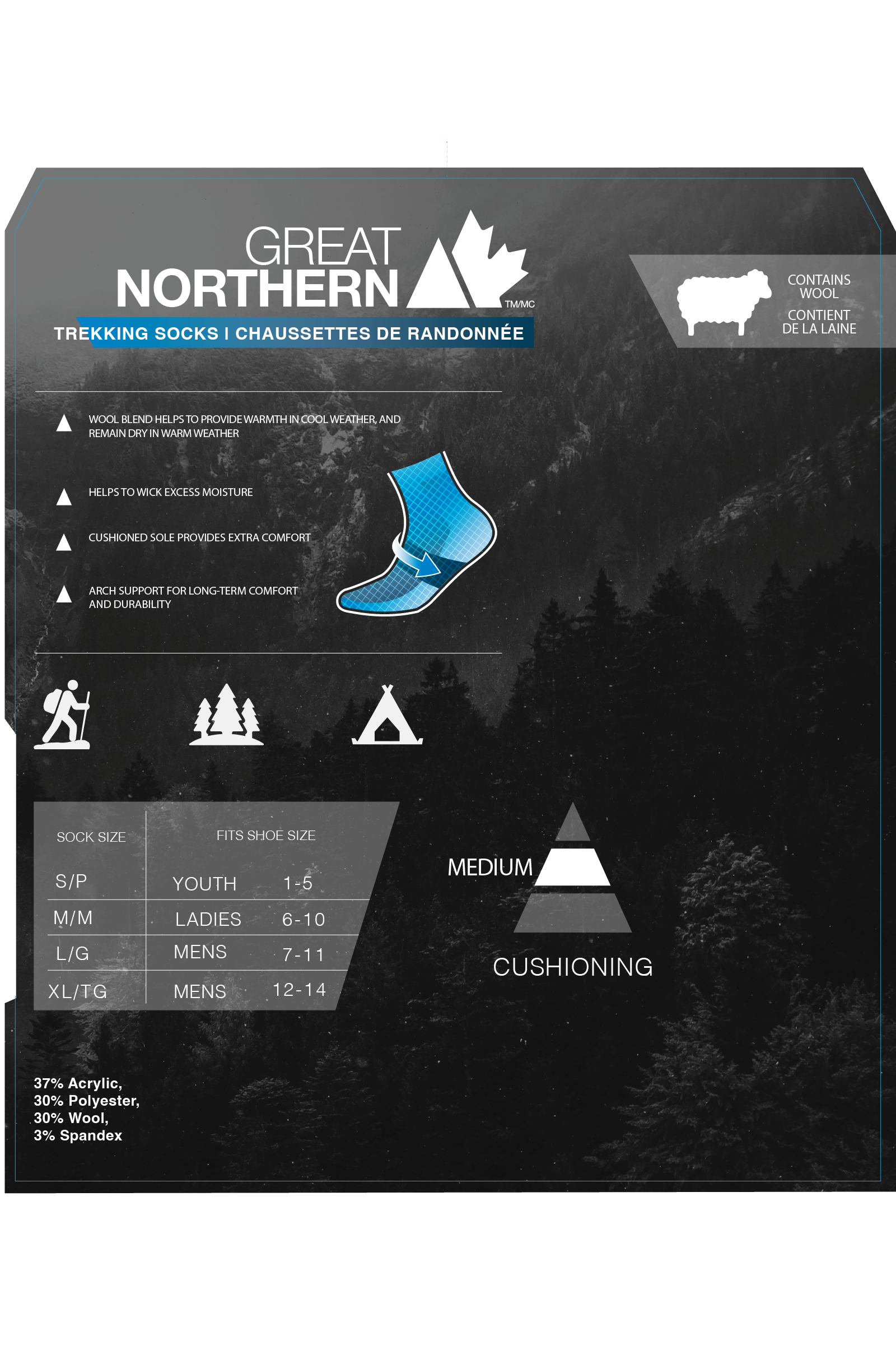 Great Northern Men's Technical Trekking Anklet Socks