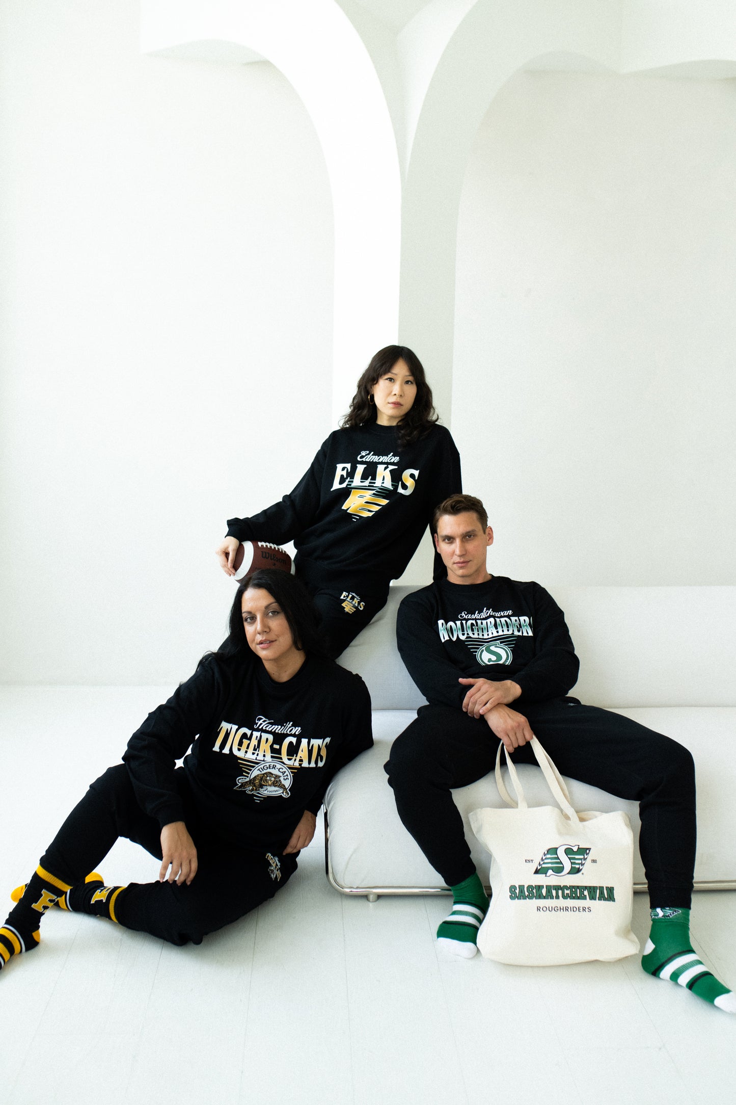 CFL Saskatchewan Roughriders Black Unisex Adult Matching French Terry Cotton Lounge Set