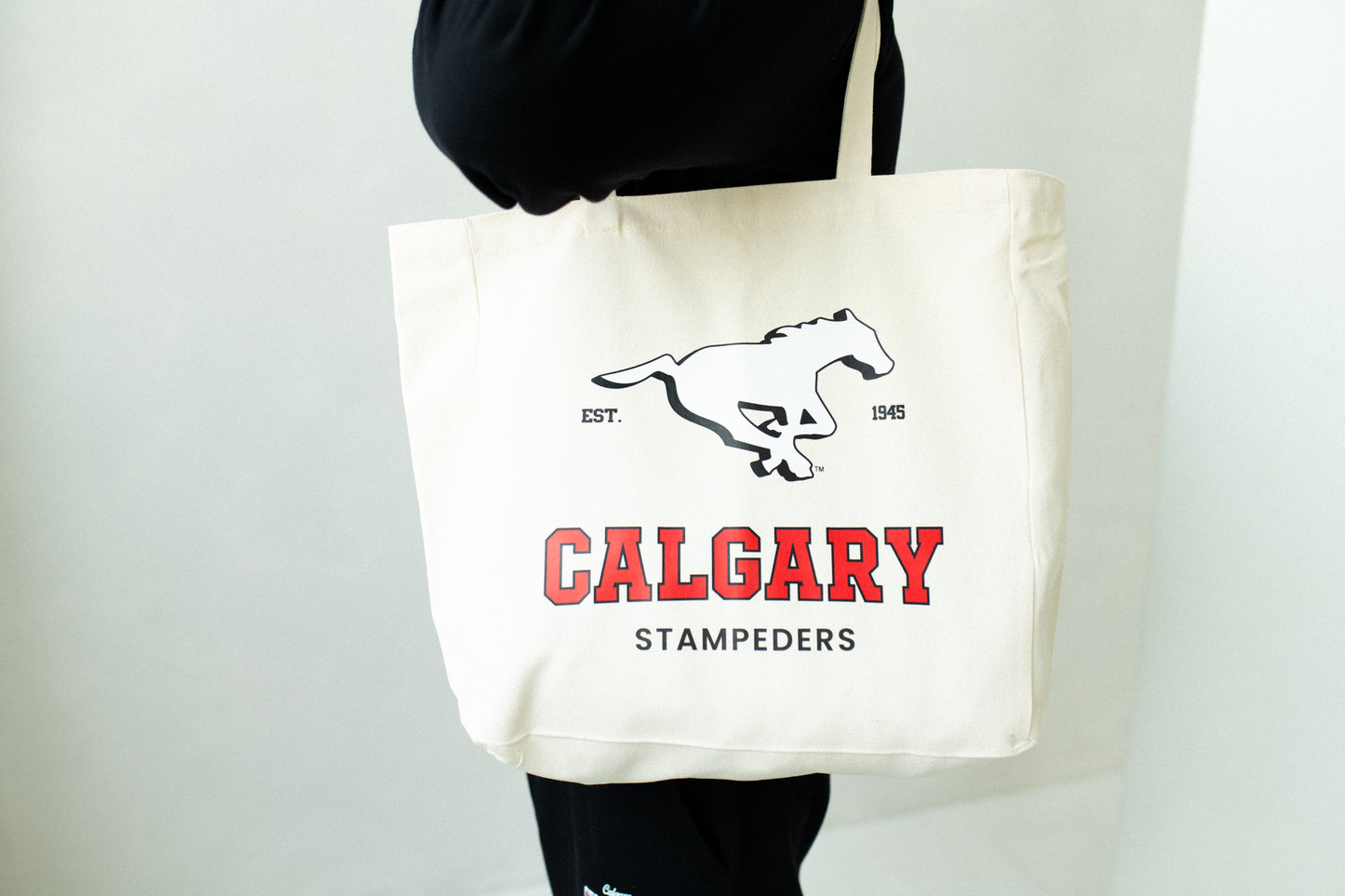 CFL Calgary Stampeders Canvas Tote Book Bag