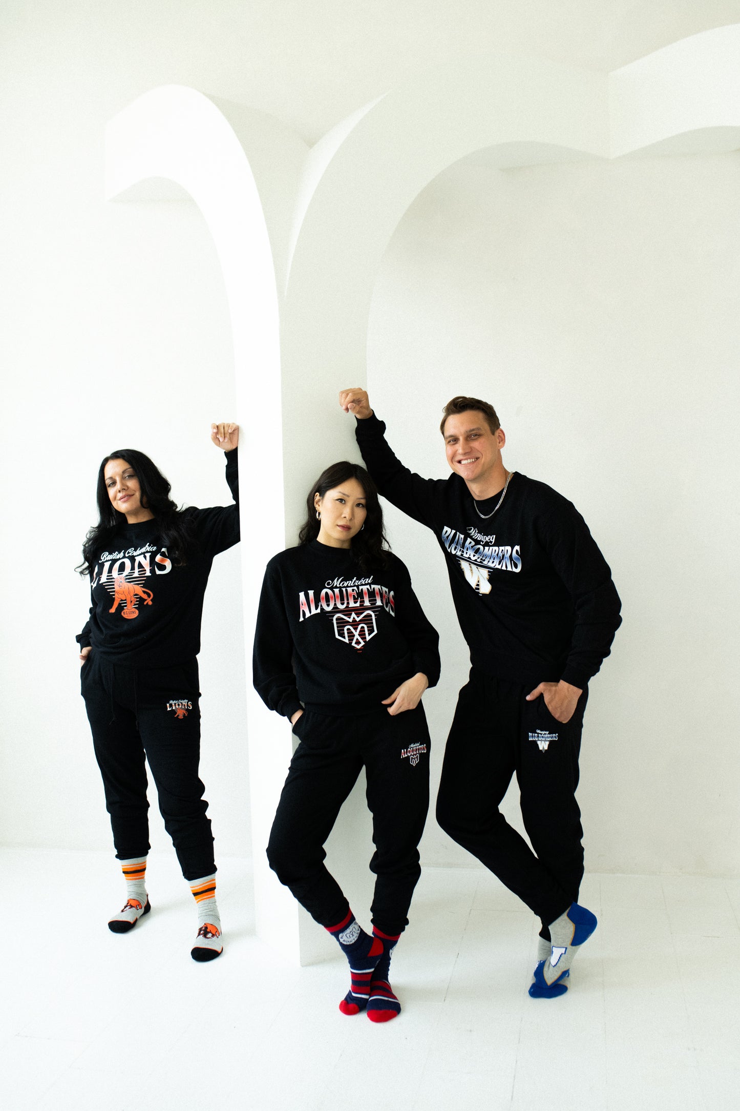 CFL BC Lions Black Unisex Adult Matching French Terry Cotton Lounge Set