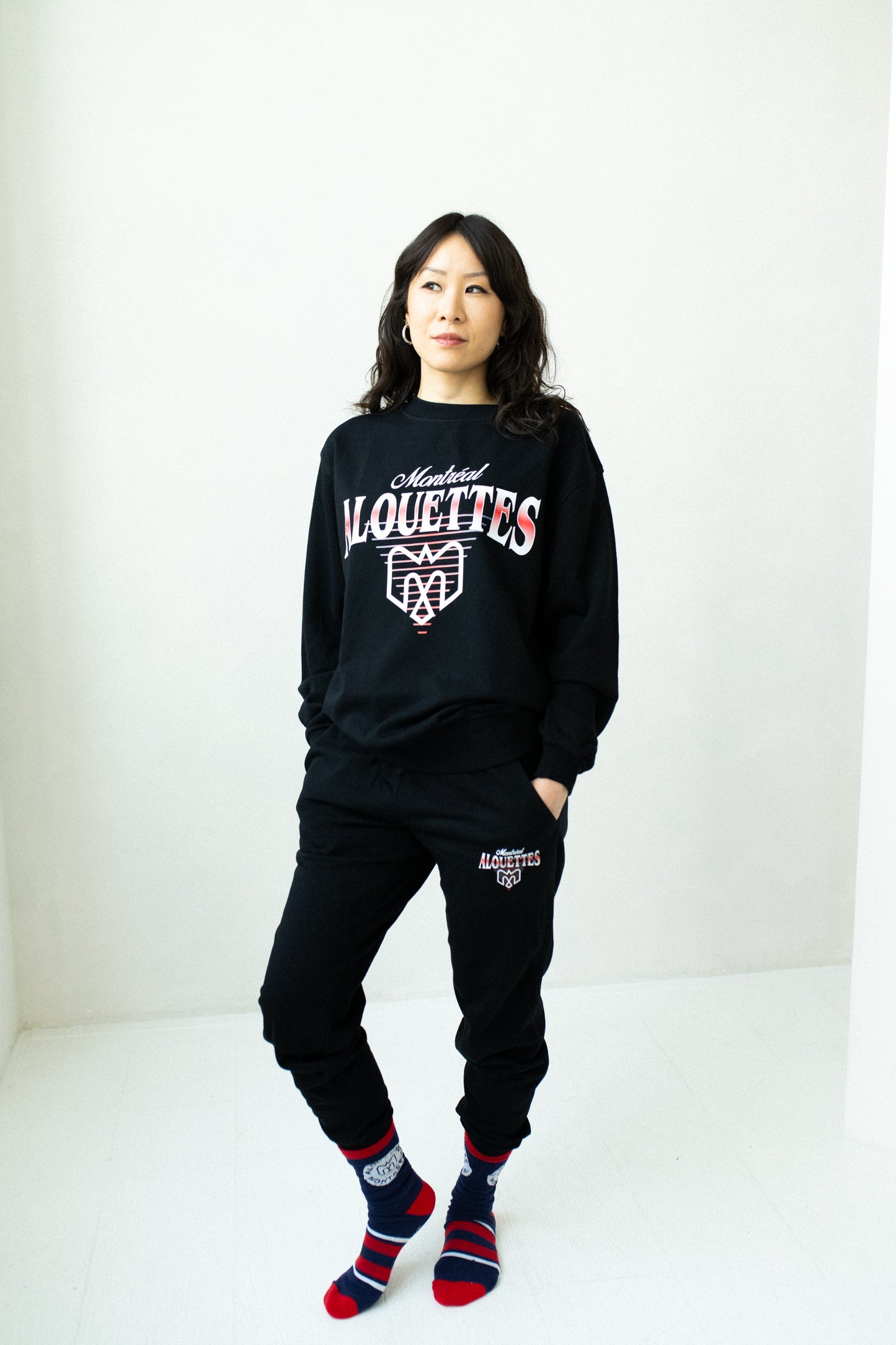 CFL Montreal Alouettes Black Unisex Adult Matching French Terry Cotton Lounge Set