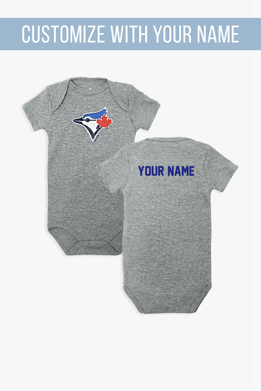 MLB Blue Jays Baby Onesie Bodysuit With Custom Name