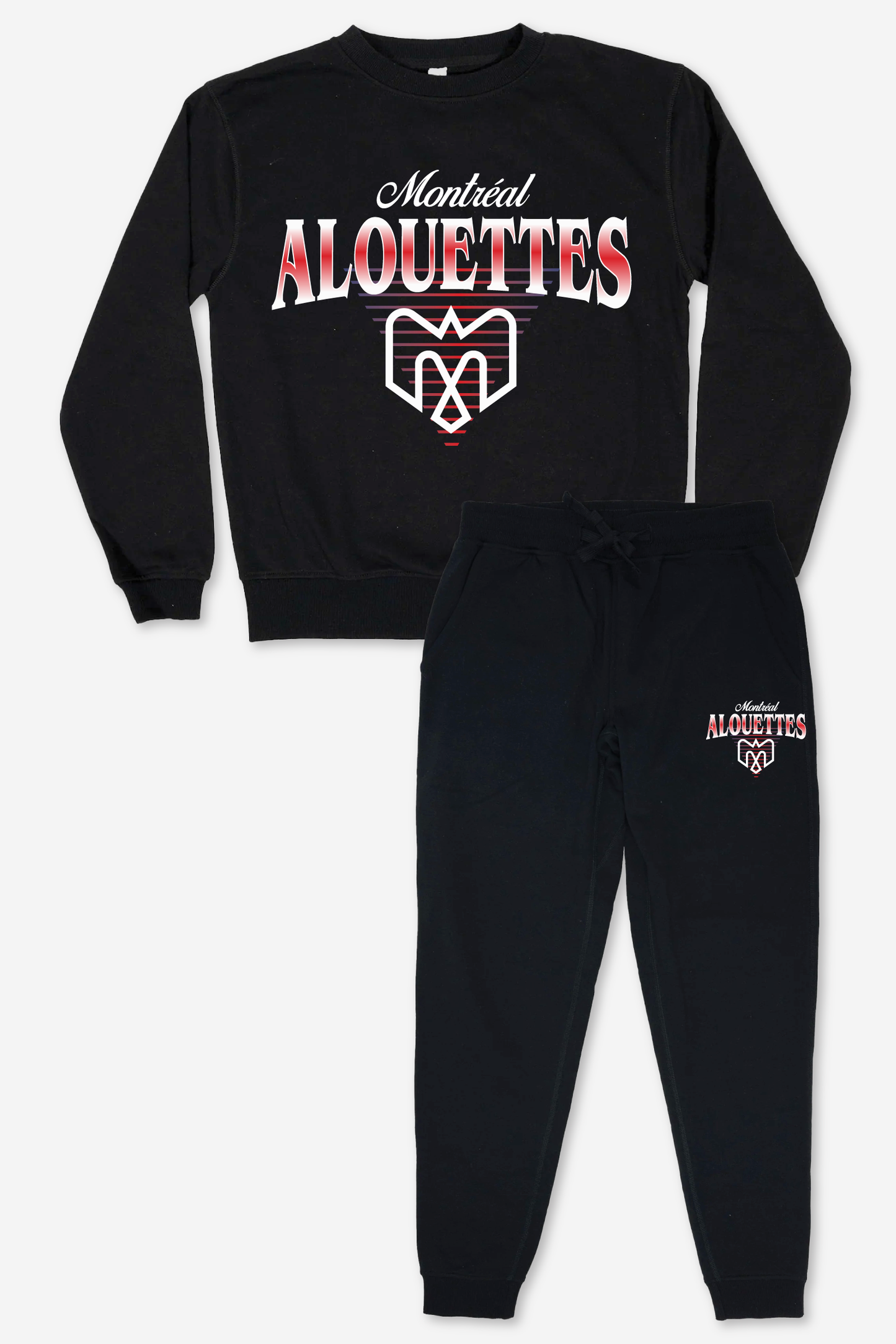 CFL Montreal Alouettes Black Unisex Adult Matching French Terry Cotton Lounge Set