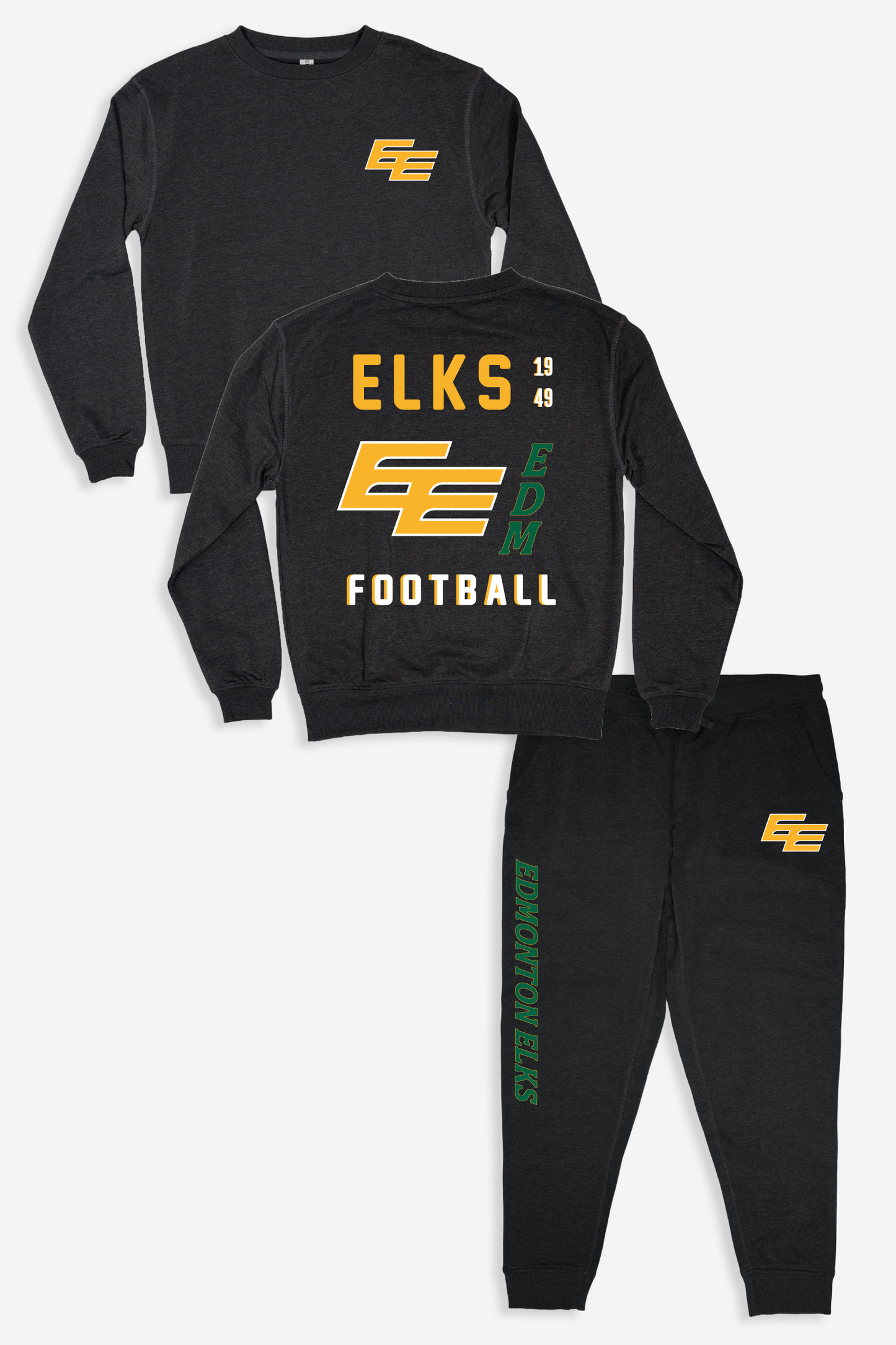 CFL Edmonton Elks Dark Grey Unisex Adult Matching French Terry Cotton Lounge Set