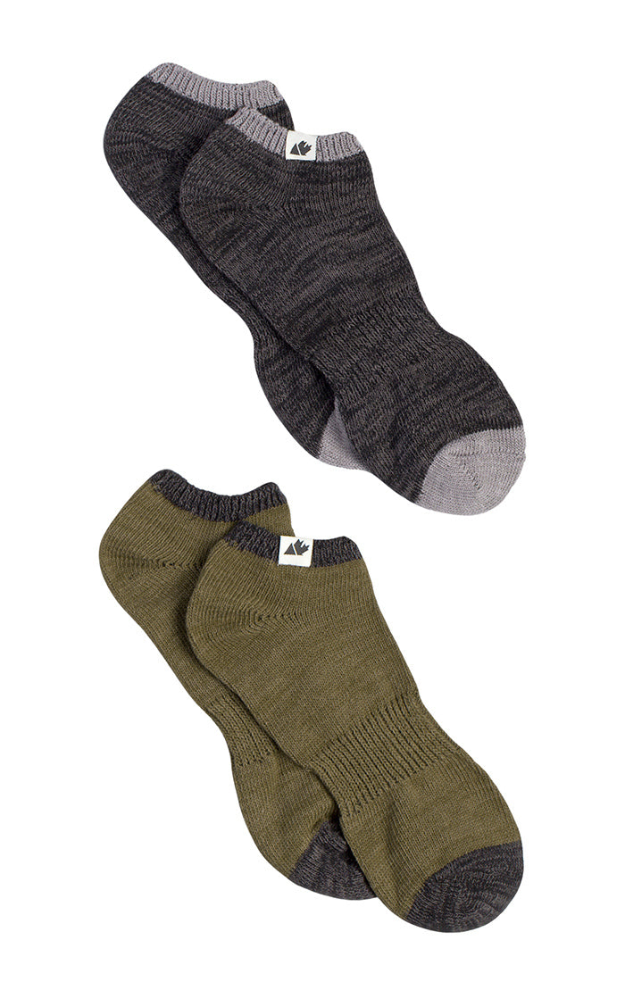 2 Pack Men's Slub No Show Socks