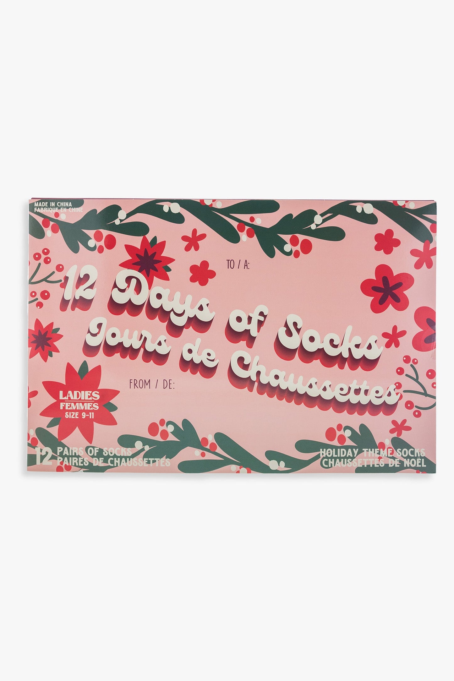 Gertex Ladies "12 Days of Socks" Holiday Gift Advent Calendar