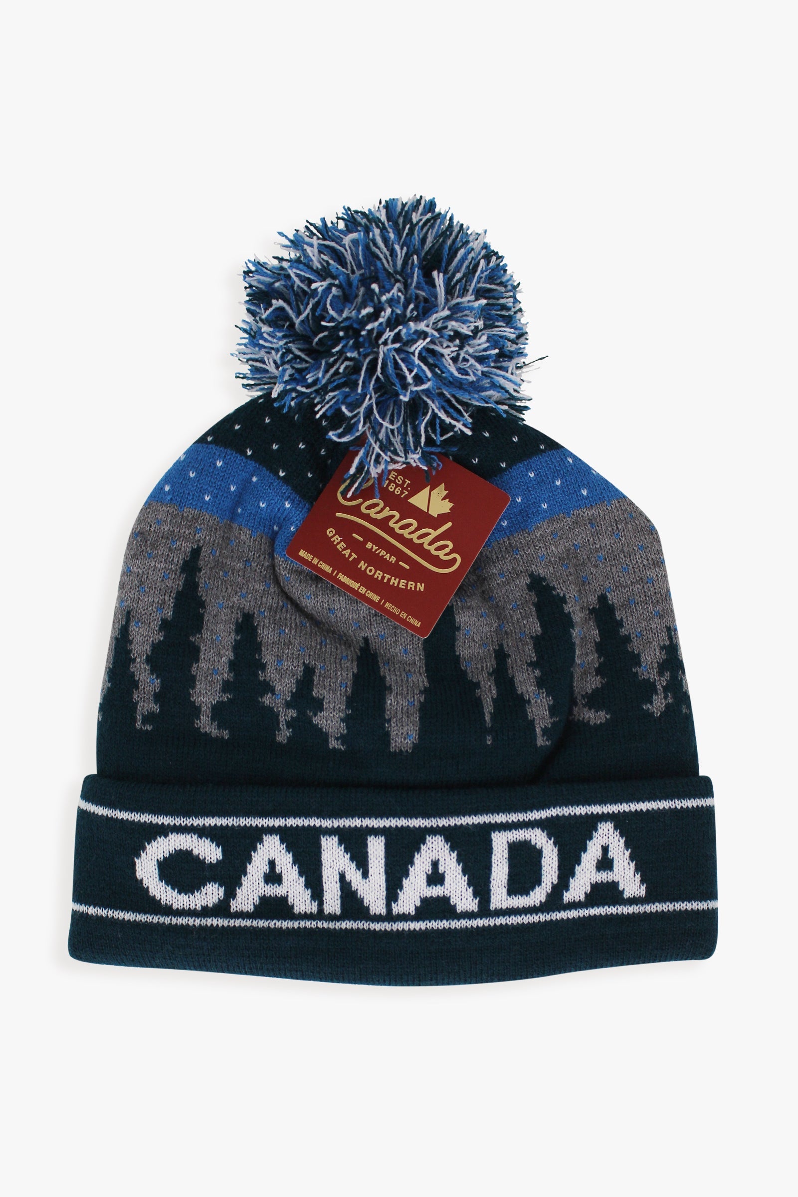 Canada Winter Cap Canada Adult Fleece Lined Hat With Scenic Landscape