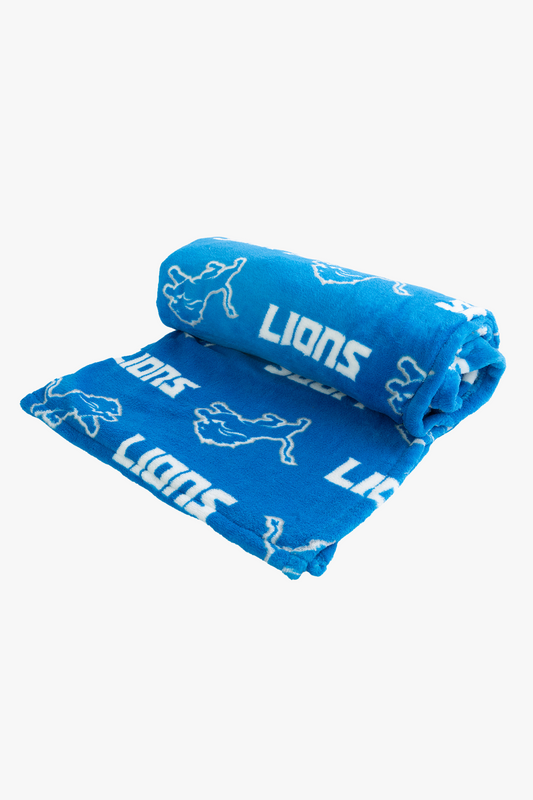 NFL Detroit Lions Coral Fleece Softie Travel Throw Blanket with Team Logos