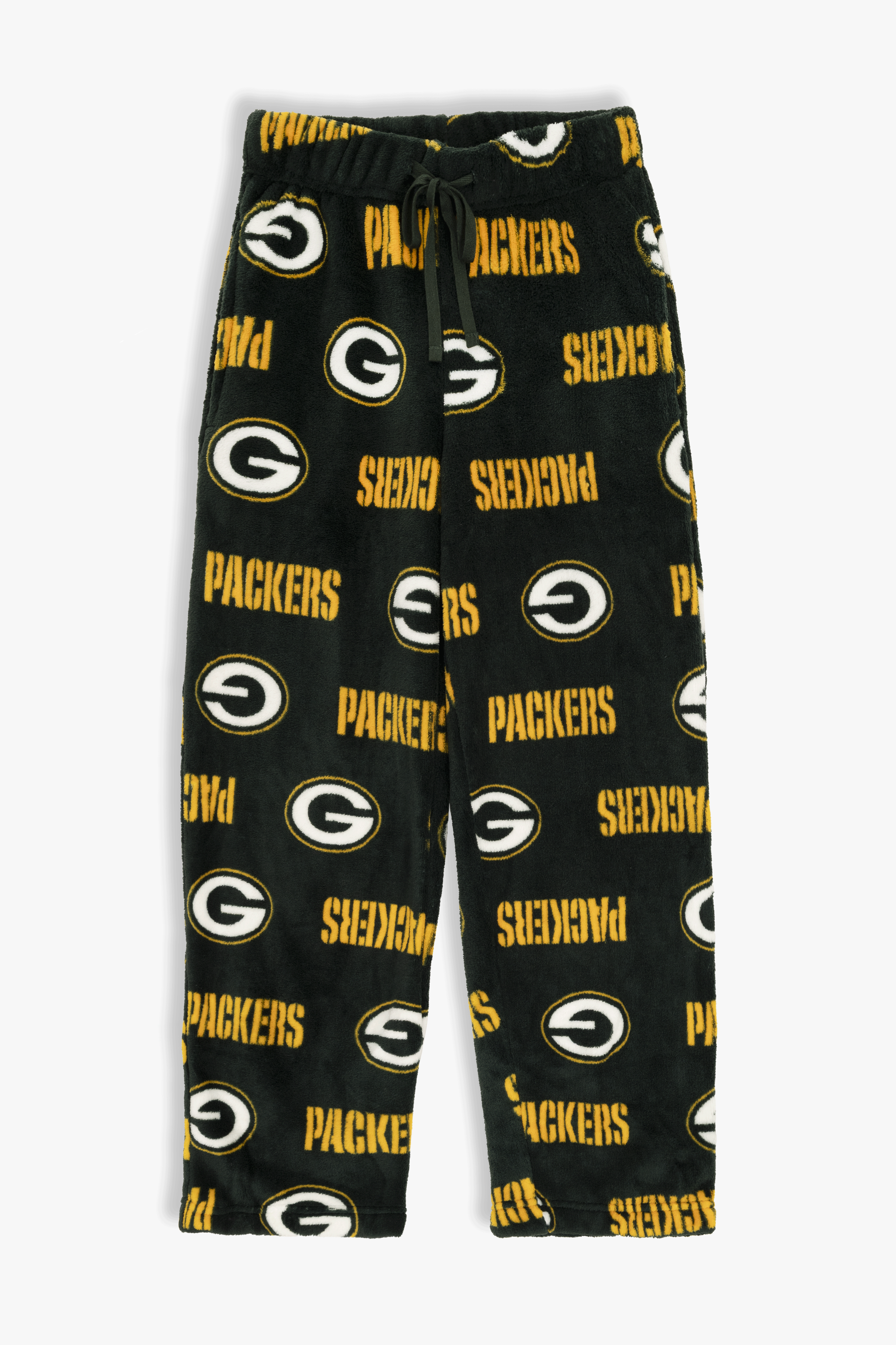 Green Bay Packers Youth Fleece Pajama Pants, NFL Kids Lounge Pants with Pockets, Children's S-XL