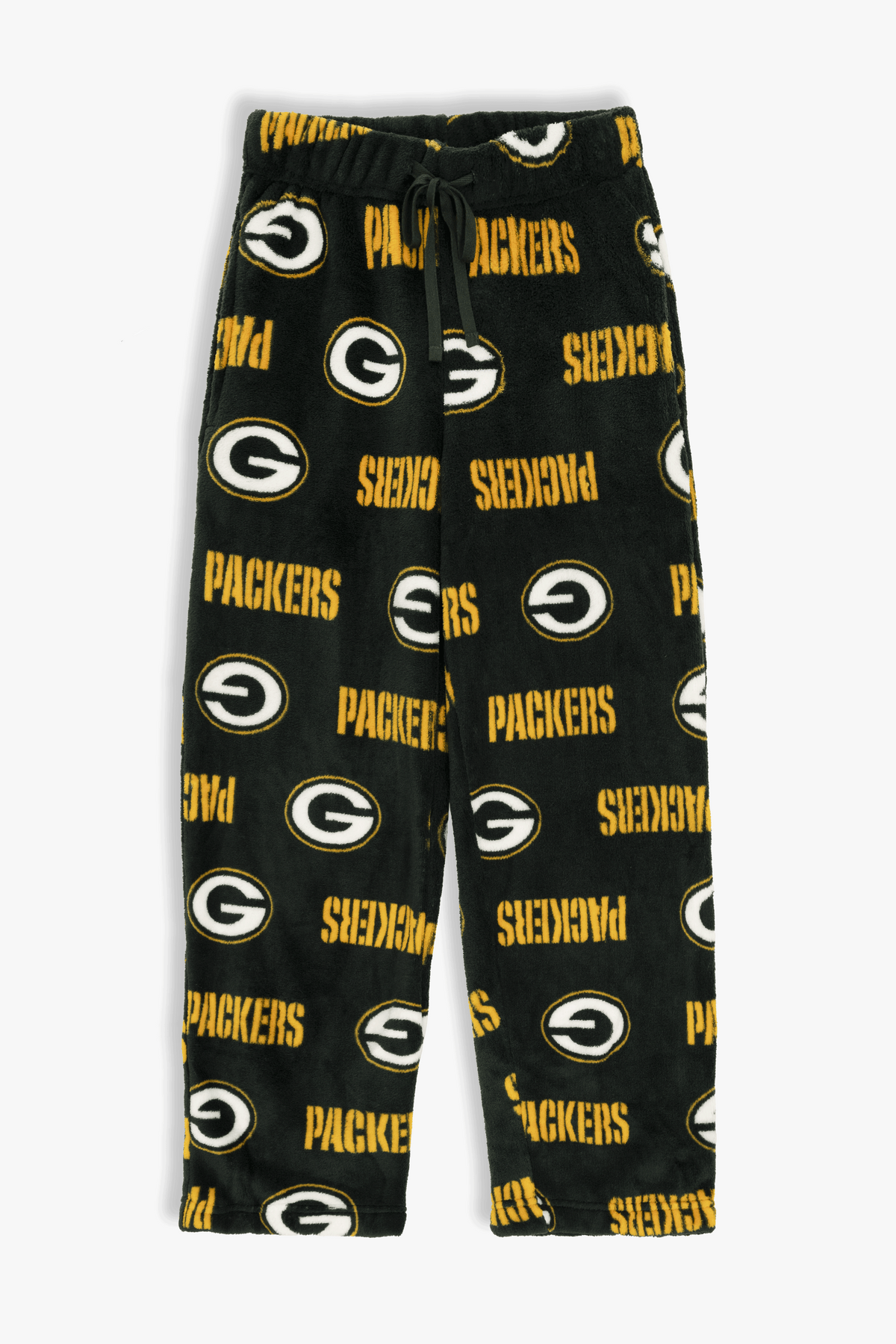 Green Bay Packers Youth Fleece Pajama Pants, NFL Kids Lounge Pants with Pockets, Children's S-XL
