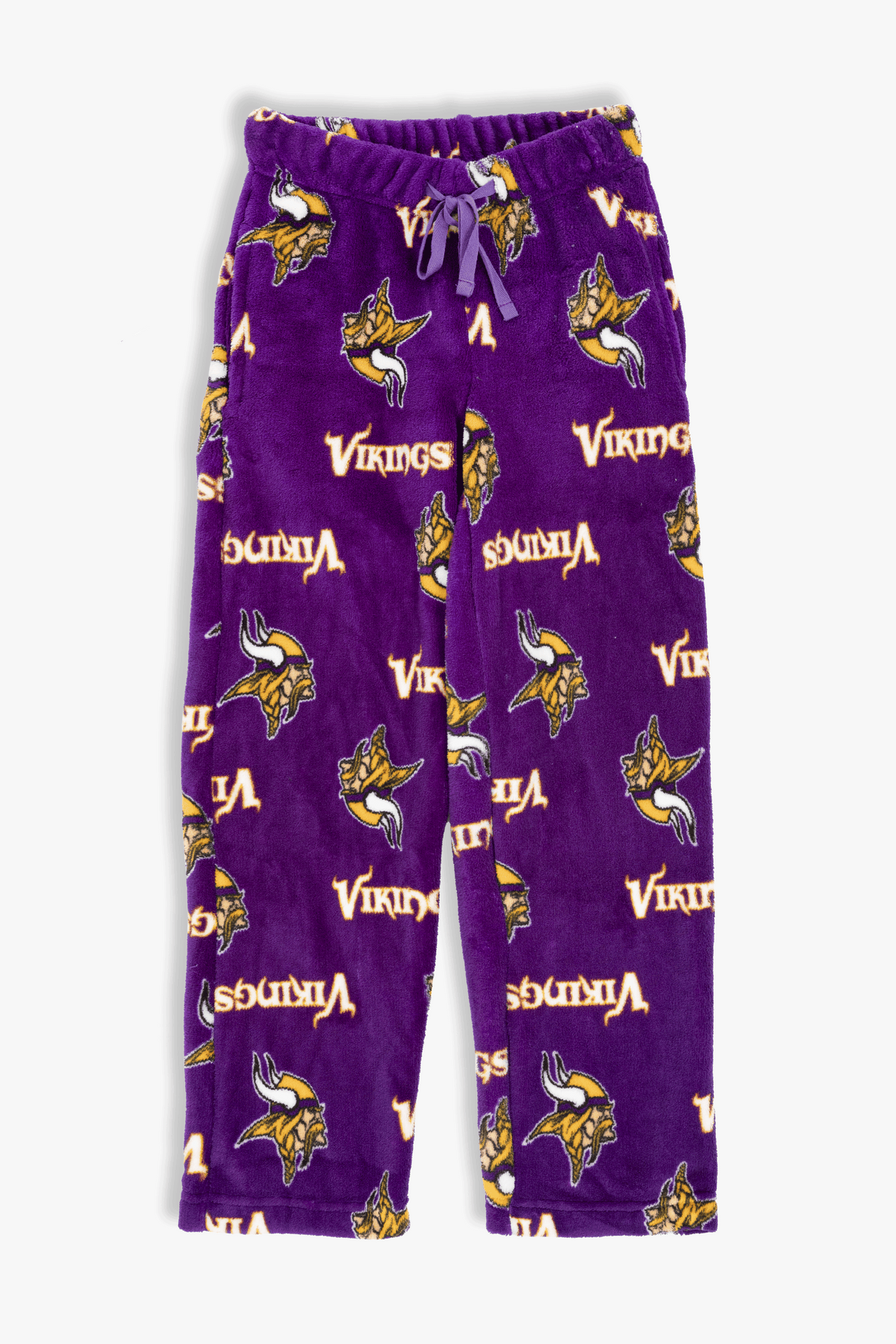 Minnesota Vikings Youth Fleece Pajama Pants, NFL Kids Lounge Pants with Pockets, Children's S-XL