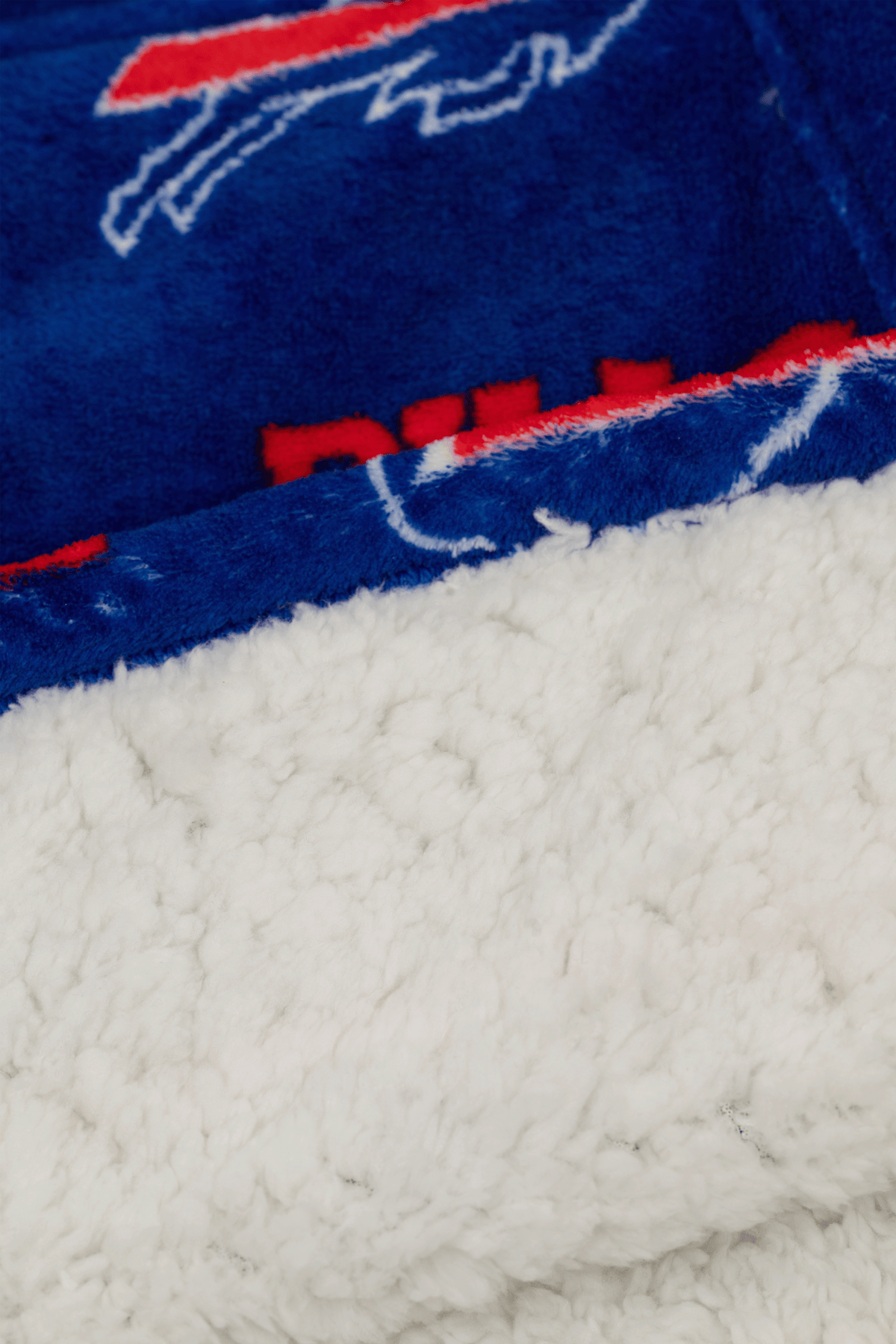 NFL Youth Buffalo Bills Coral Fleece Blanket Hoodie, Oversized Kids Wearable Blanket, Sherpa Lined, S/M-L/XL
