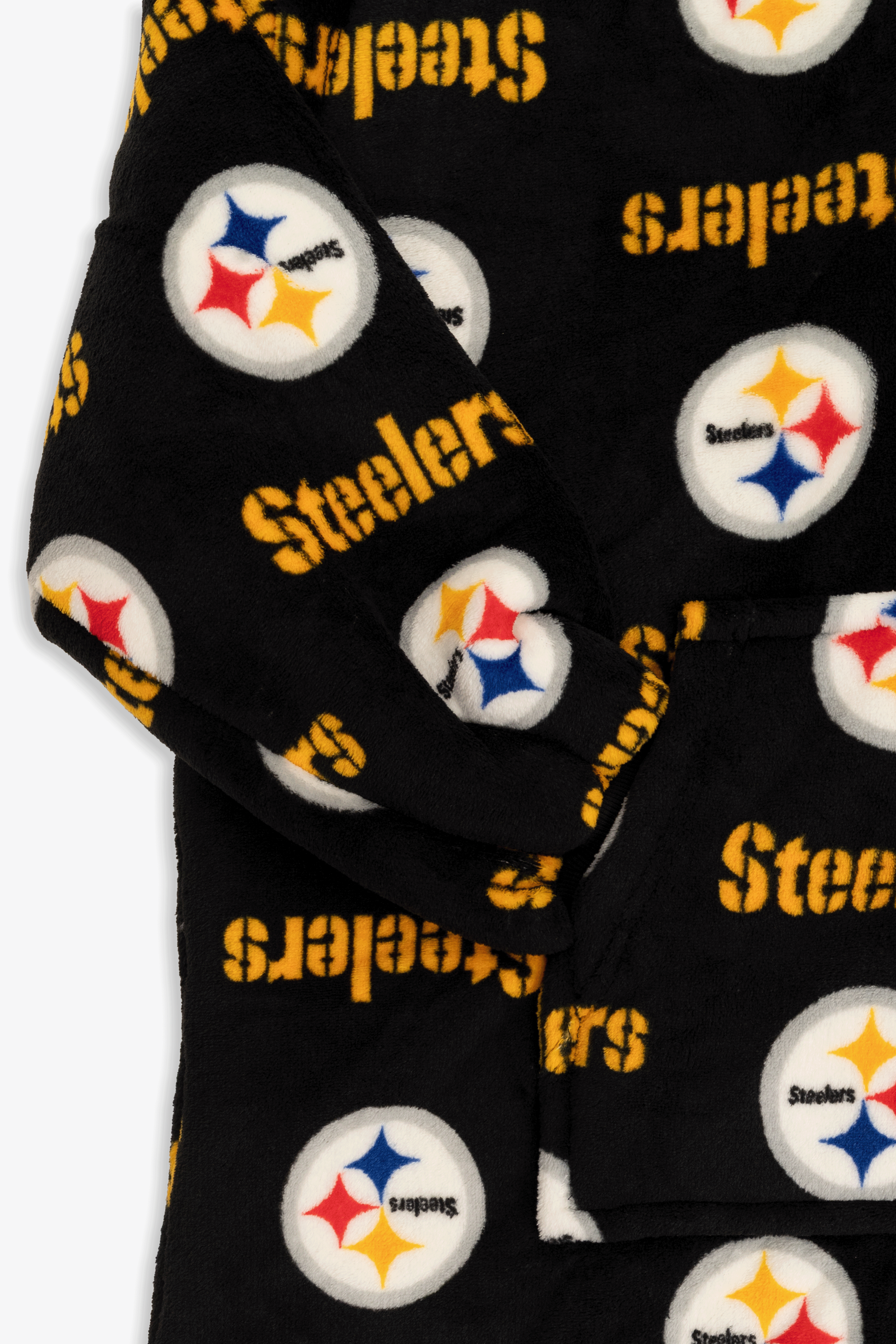 NFL Youth Pittsburgh Steelers Coral Fleece Blanket Hoodie, Oversized Kids Wearable Blanket, Sherpa Lined, S/M-L/XL