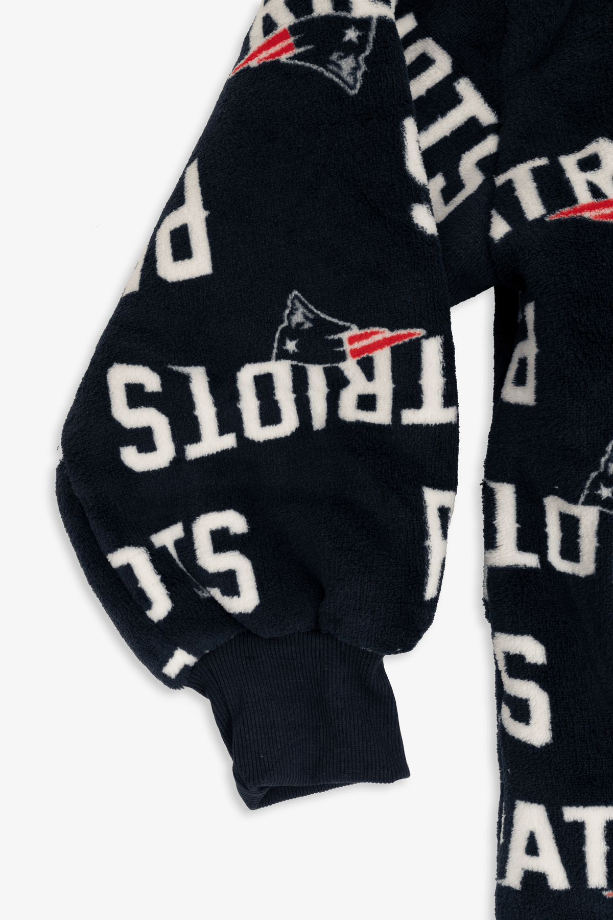NFL Youth New England Patriots Coral Fleece Blanket Hoodie, Oversized Kids Wearable Blanket, Sherpa Lined, S/M-M/L