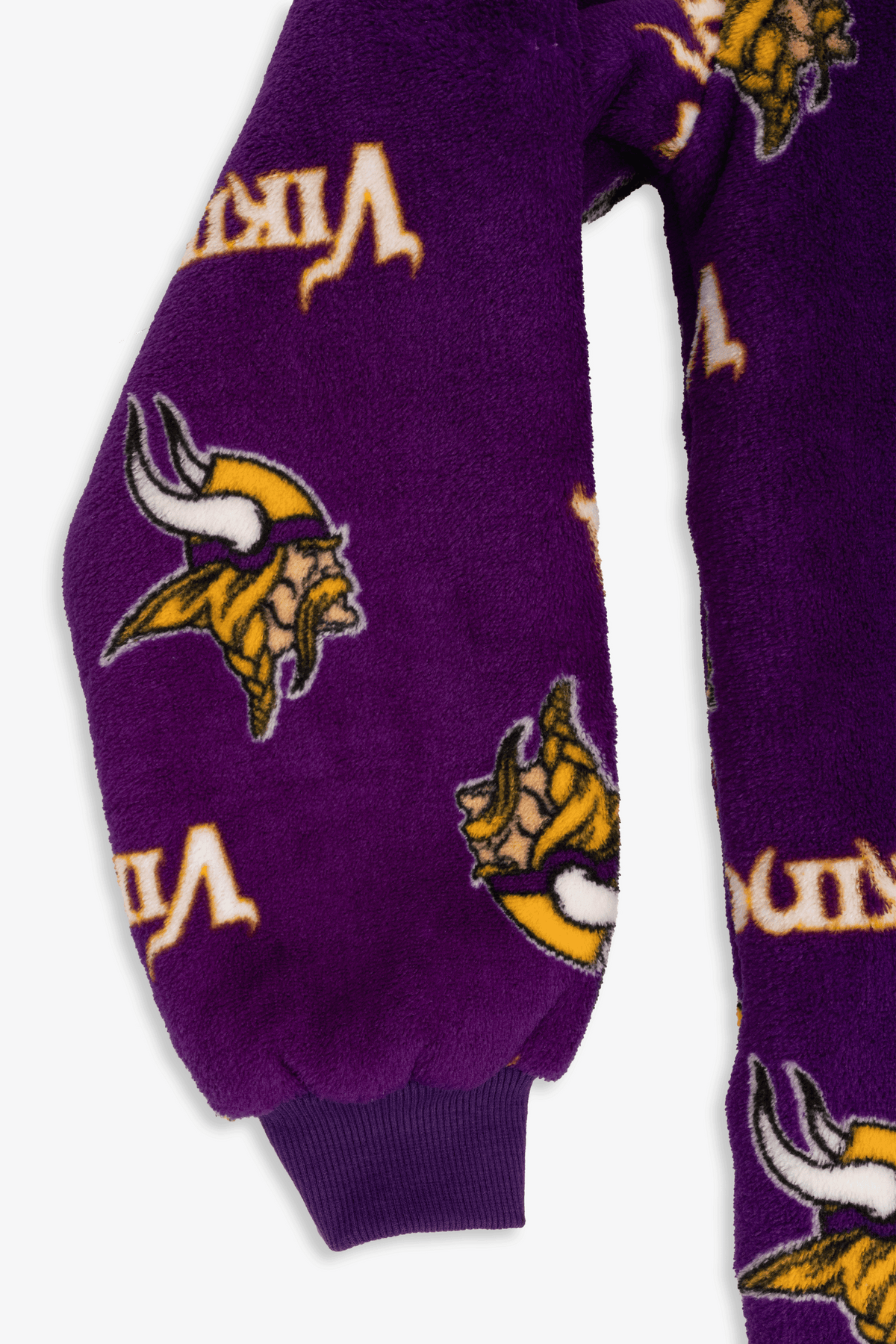 NFL Youth Minnesota Vikings Coral Fleece Blanket Hoodie, Oversized Kids Wearable Blanket, Sherpa Lined, S/M-M/L