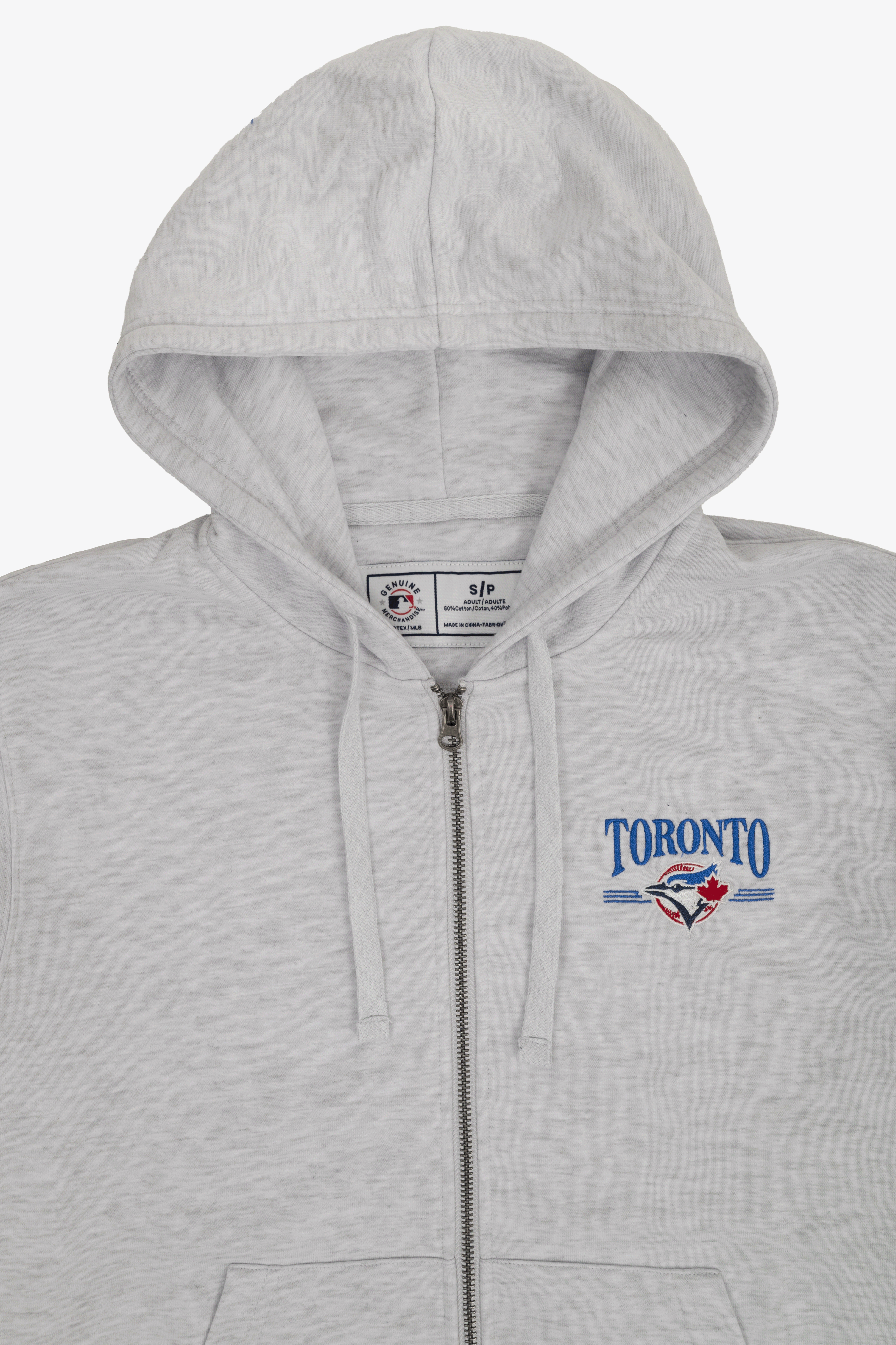 Toronto Blue Jays Full Zip Hoodie with Embroidered Toronto Wordmark, MLB Zip-Up Sweatshirt, SM-XXL