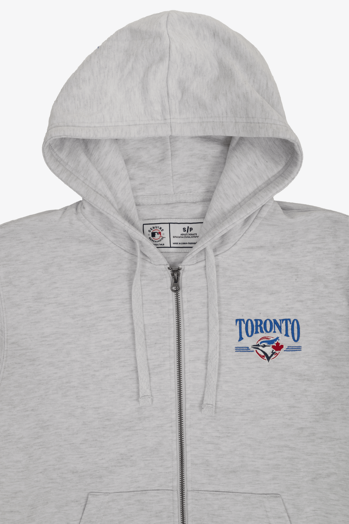 Toronto Blue Jays Full Zip Hoodie with Embroidered Toronto Wordmark, MLB Zip-Up Sweatshirt, SM-XXL