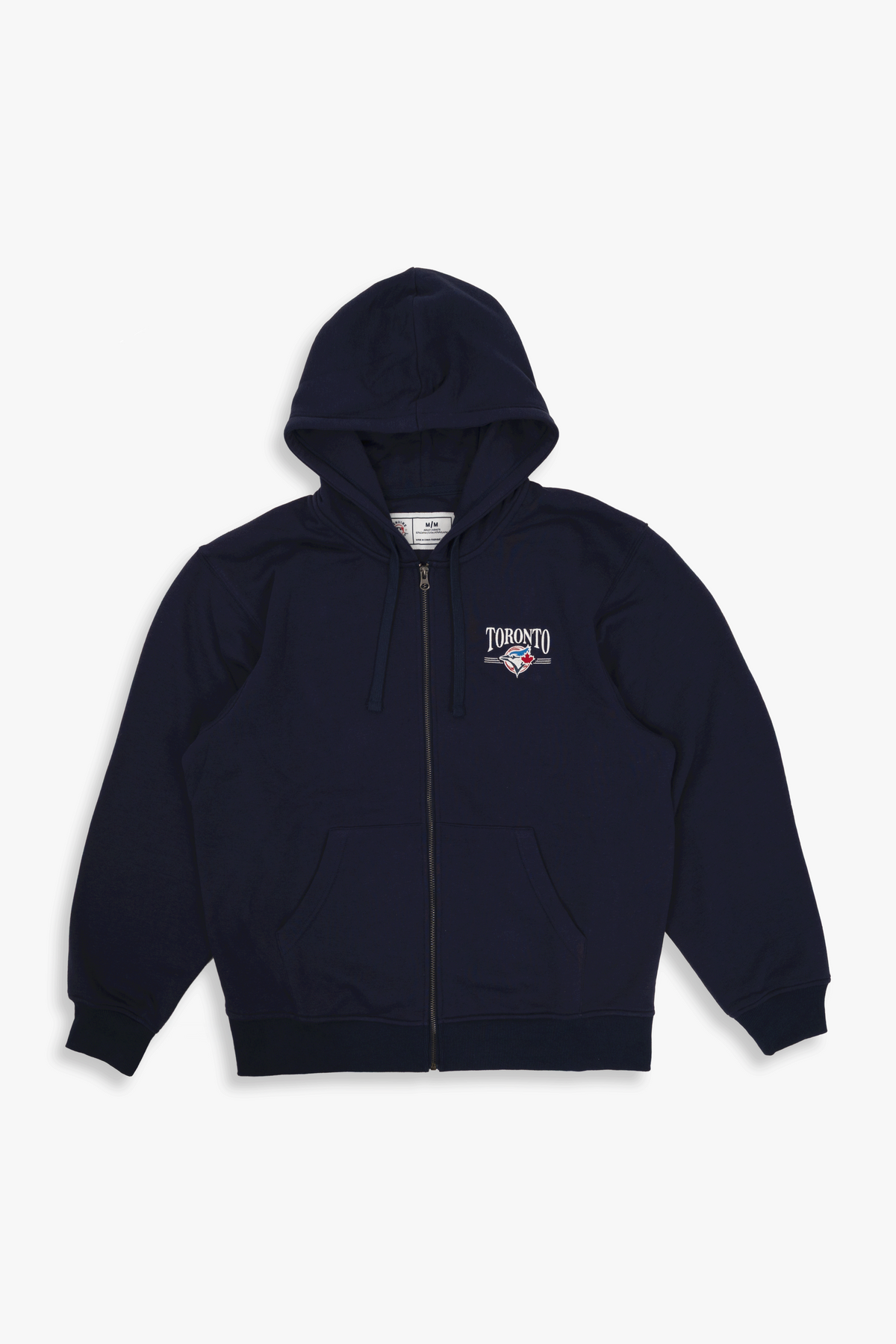 Toronto Blue Jays Full Zip Hoodie with Embroidered Toronto Wordmark, MLB Zip-Up Sweatshirt, SM-XXL