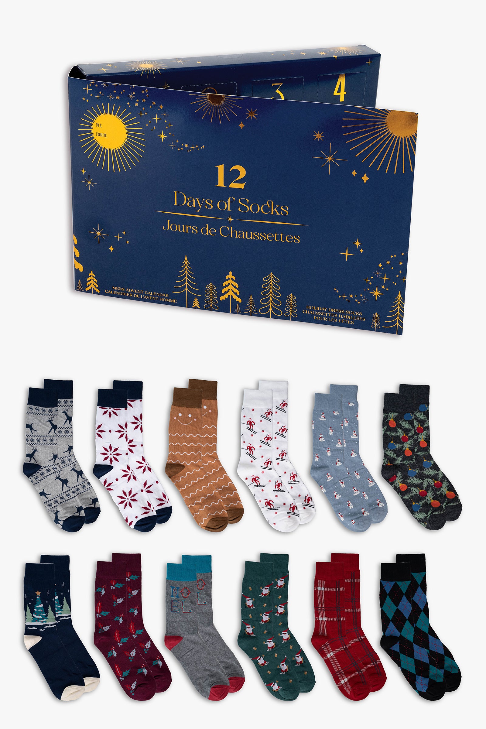 Mens Premium Christmas Holiday Sock Advent Calendar