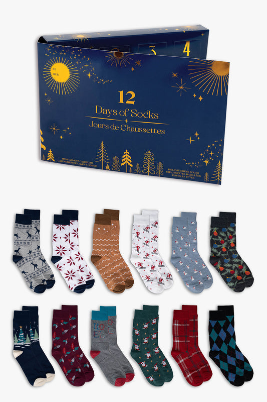 Mens Premium Christmas Holiday Sock Advent Calendar