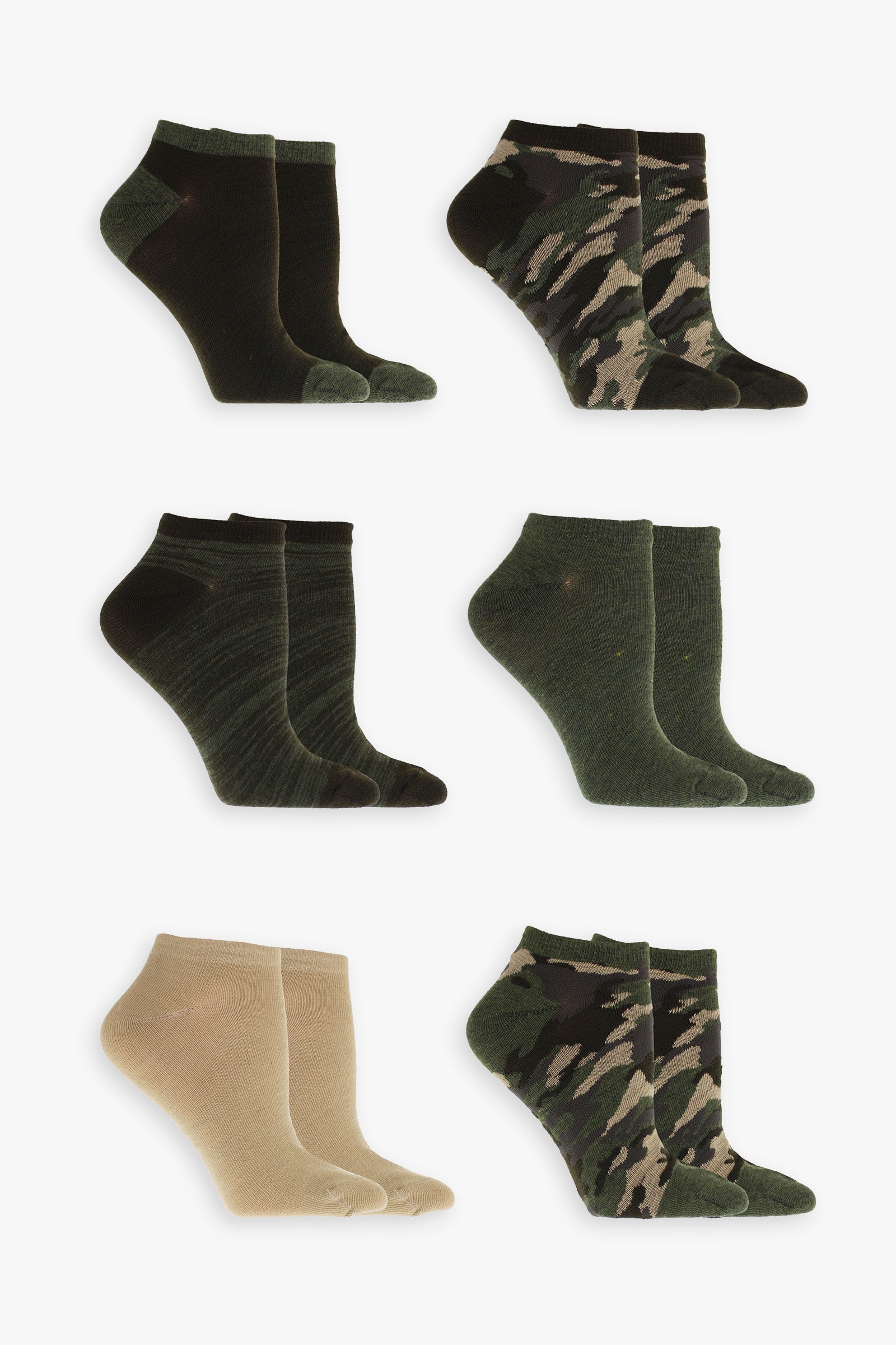 Great Northern Ladies 6-Pack Camouflage No Show Socks