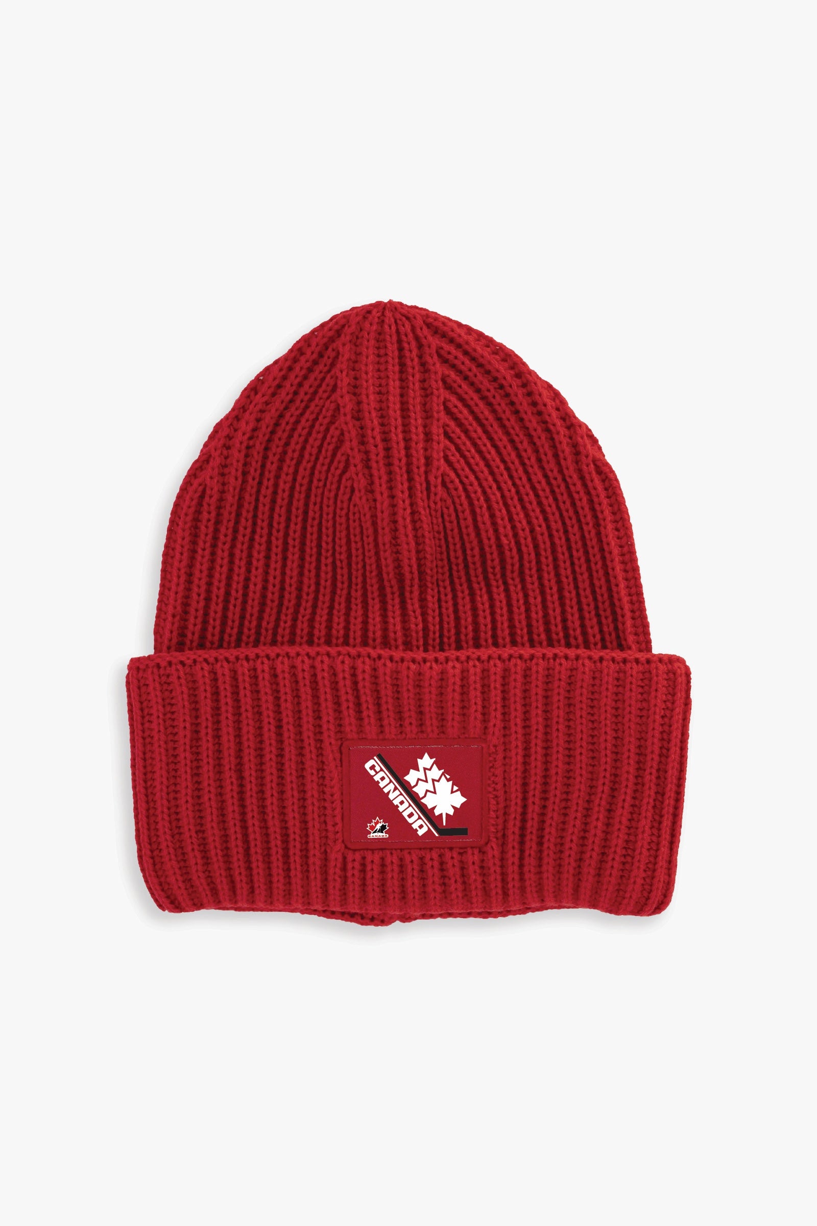 Hockey Canada Adult Oversized Triple Cuff Patch Beanie Toque with Printed 1982-1984 Retro Logo