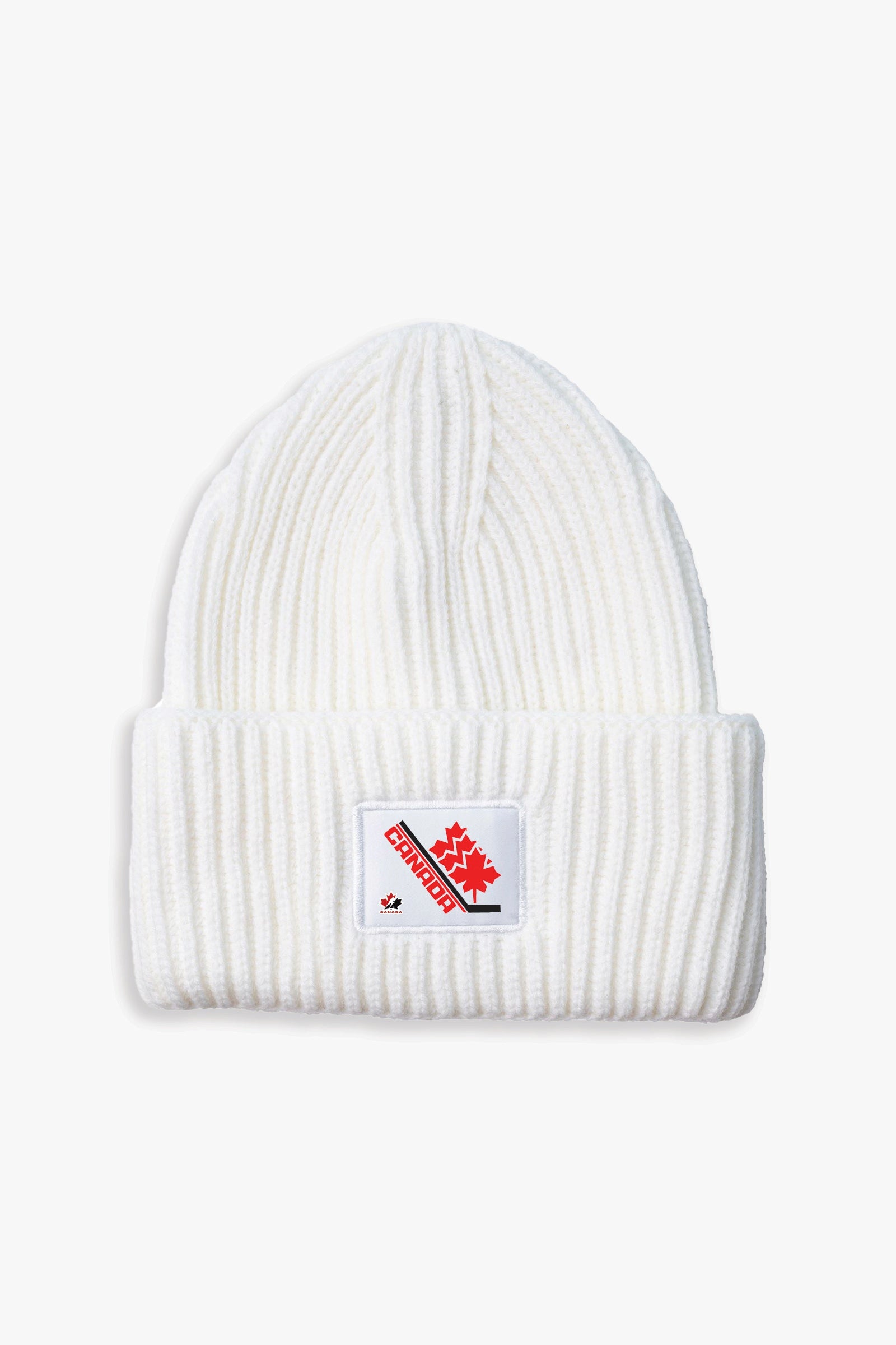 Hockey Canada Adult Oversized Triple Cuff Patch Beanie Toque with Printed 1982-1984 Retro Logo