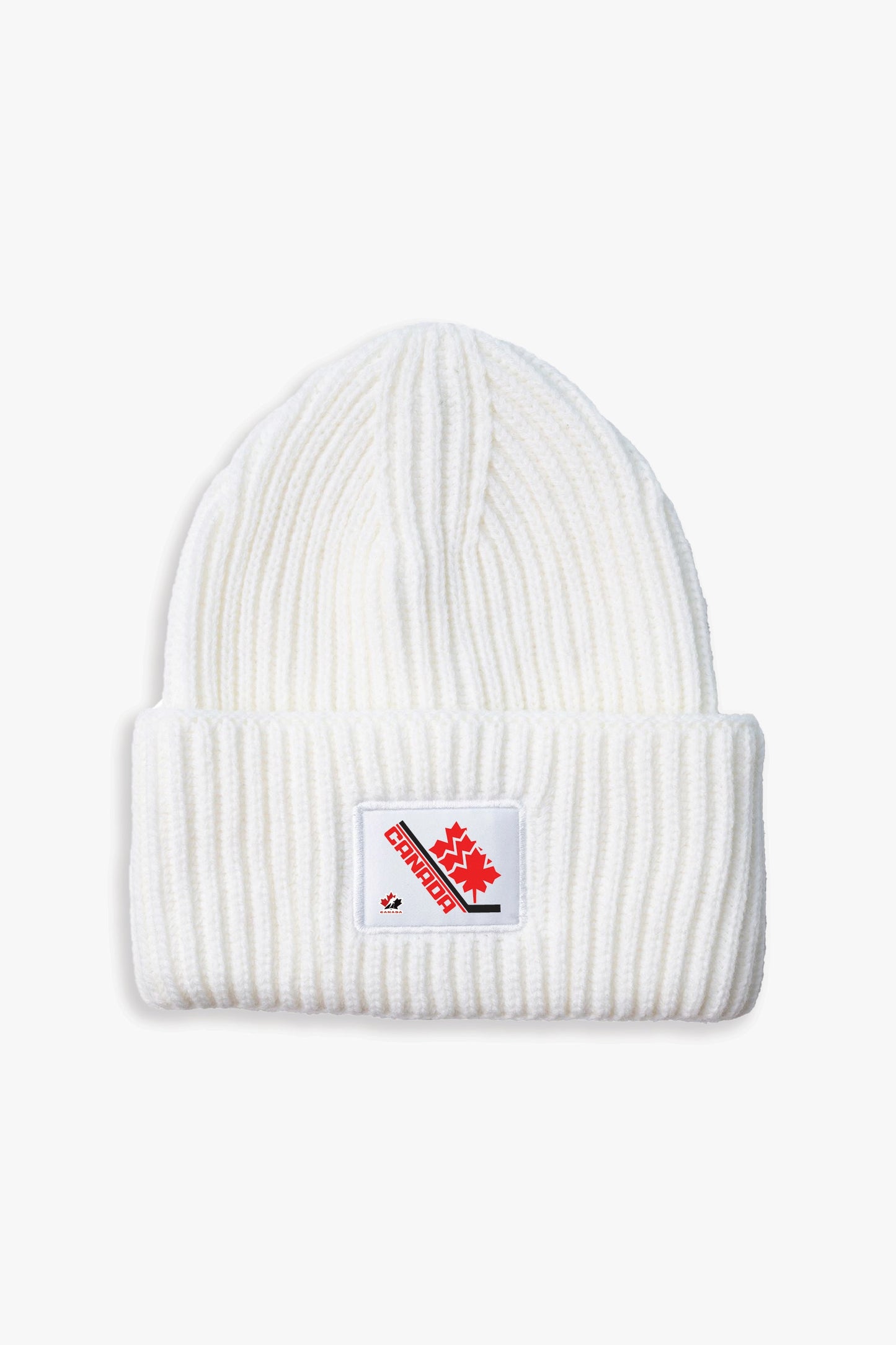 Hockey Canada Adult Oversized Triple Cuff Patch Beanie Toque with Printed 1982-1984 Retro Logo