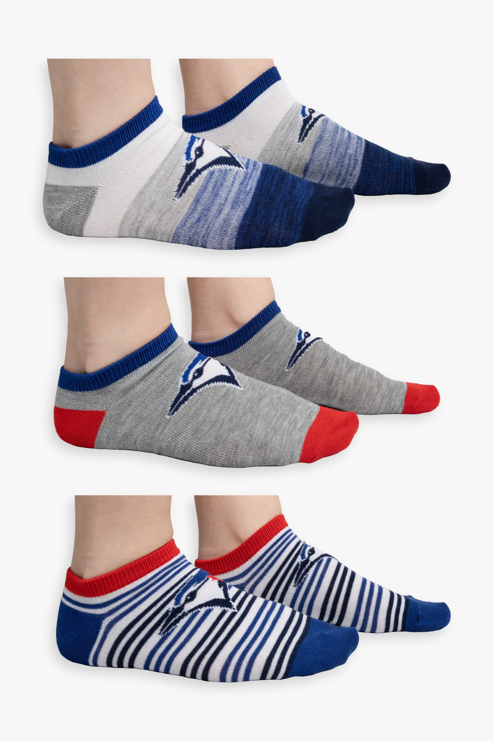 Ladies 3-Pack MLB Toronto Blue Jays Ankle Socks, Shoe Size 5-10