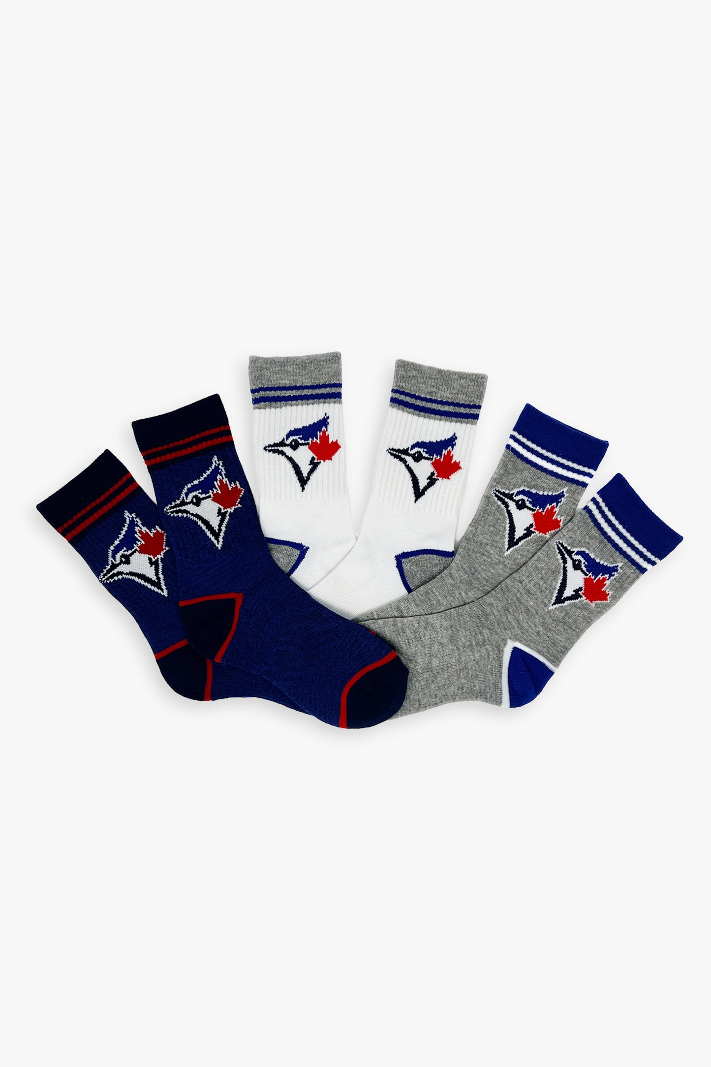 MLB Toronto Blue Jays Kids Boys 3-Pack Half Terry Sport Socks