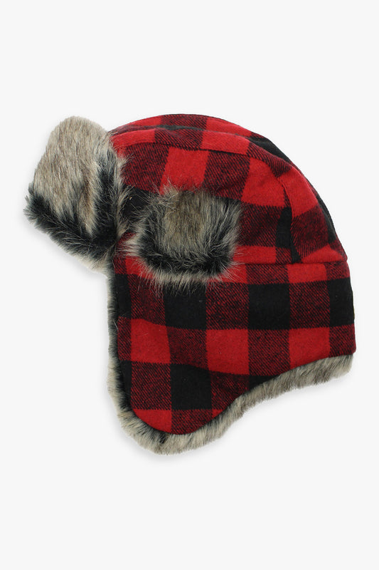 Men's Classic Winter Trapper Hat Red