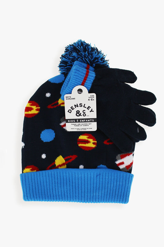 D&Co Boys Aop Toque & Glove Set