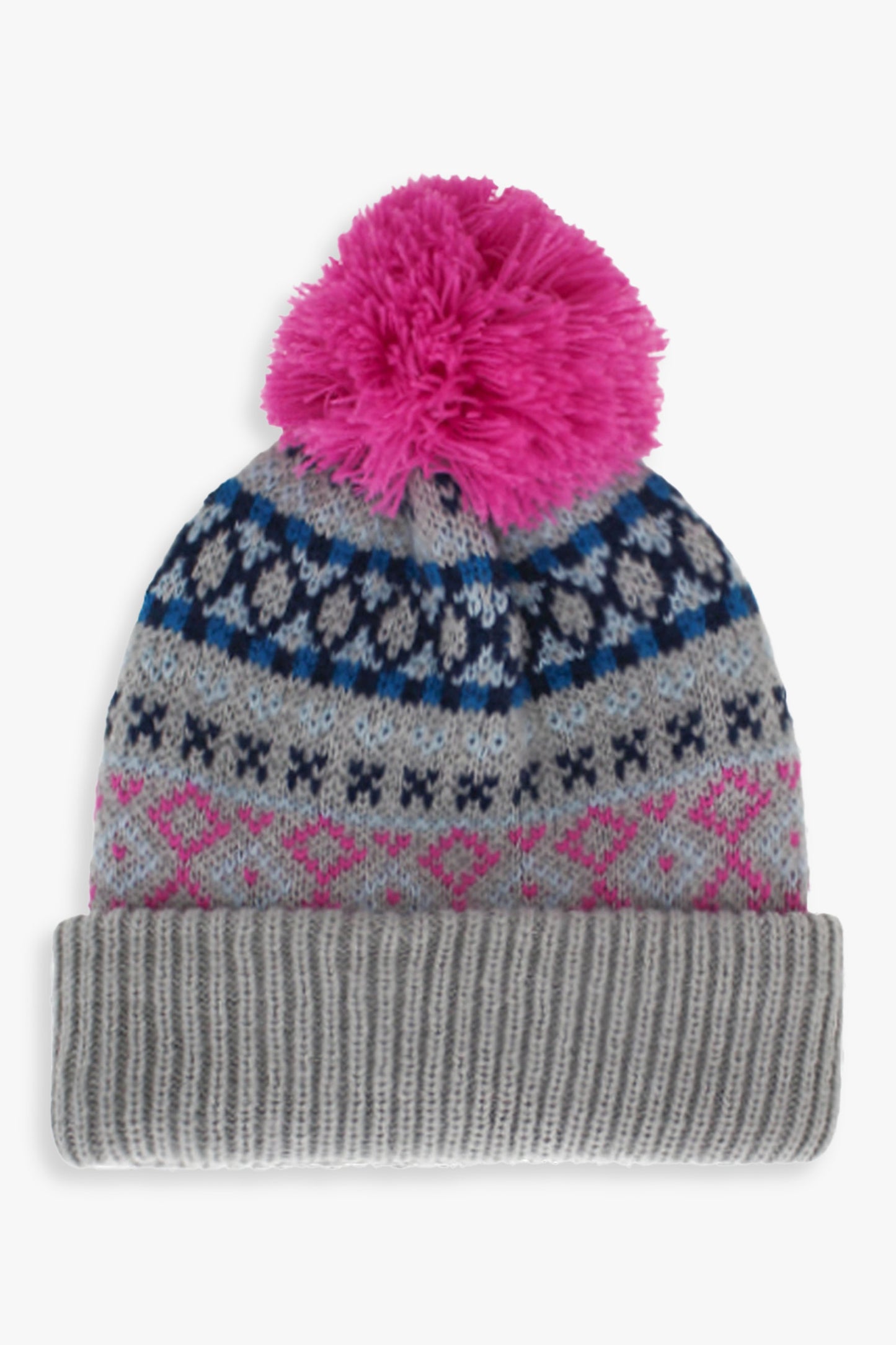 Girls Fairisle Toque With Pom