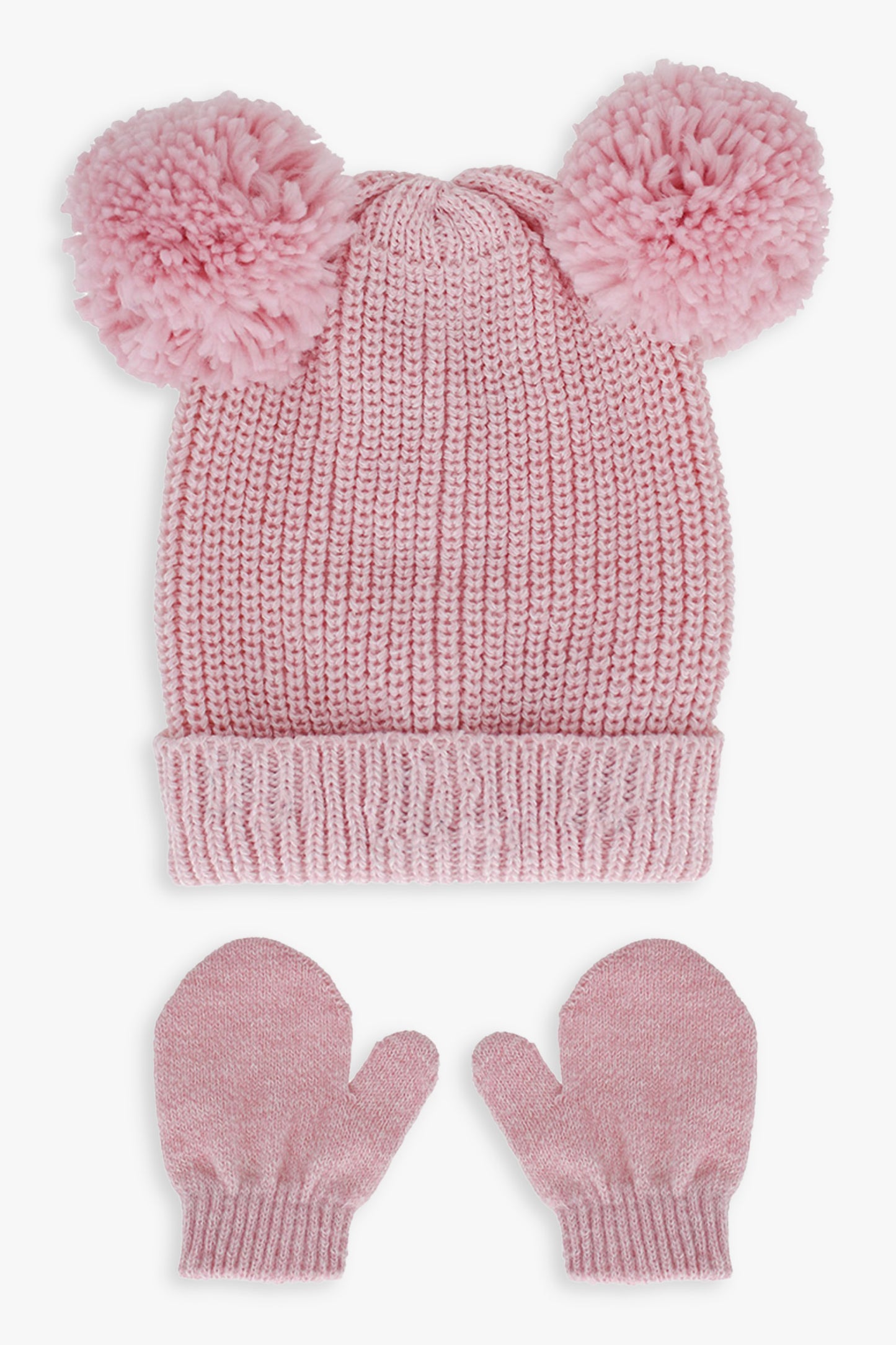 Girls Infant Critter Hat and Mitten set