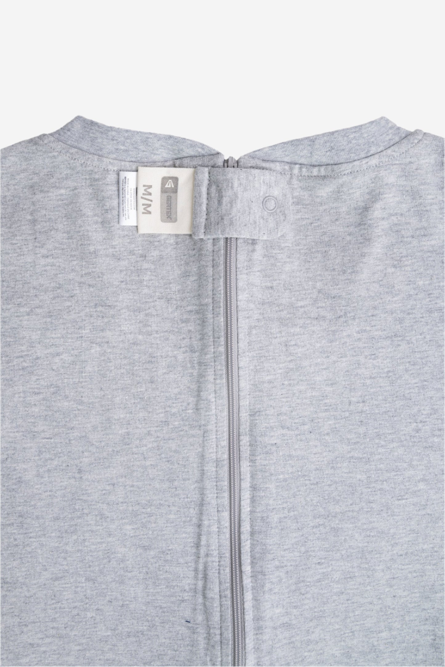 Adult Heather Grey Adaptive Organic Cotton Lightweight, Anti-Strip Back-Zip Sleeper